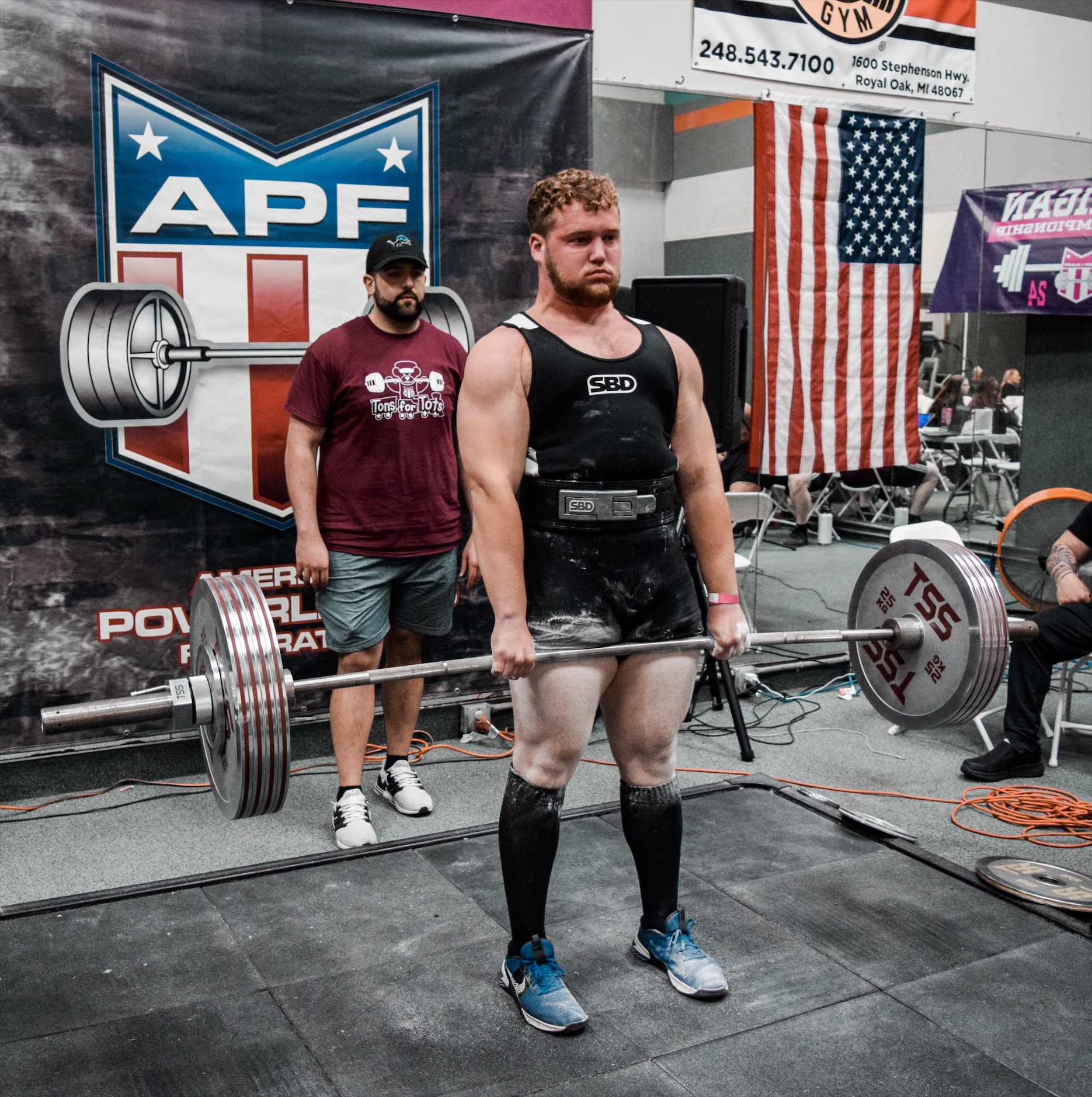 James Peugeot lifting at the Tons for Tots meet in Royal Oak, Michigan