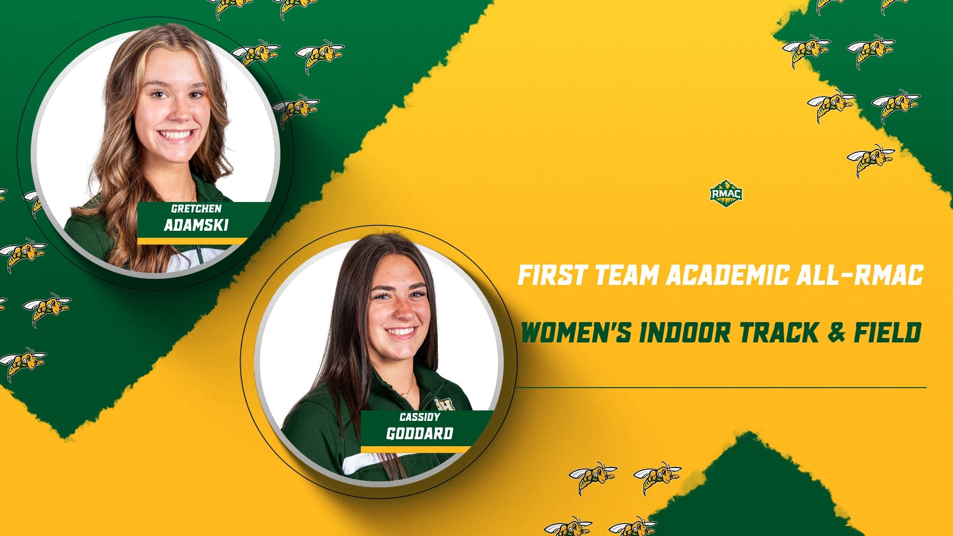Gretchen Adamski & Cassidy Goddard First Team Academic All-RMAC Graphic