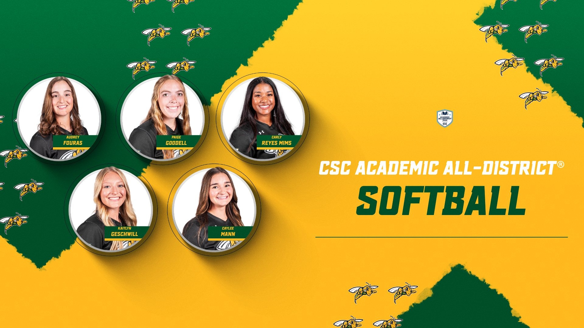 Softball CSC Academic All-District Graphic