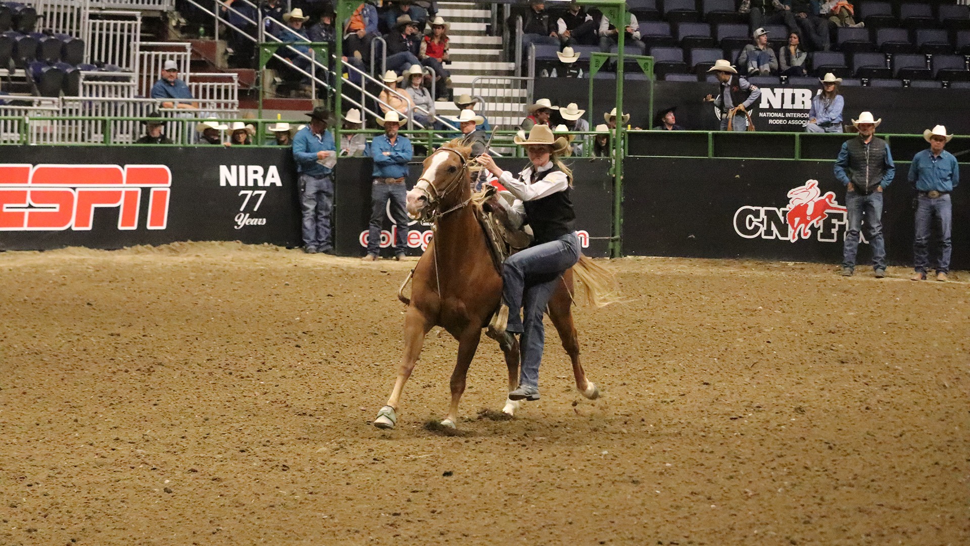 Haley Husted competes in goat tying at the 2026 CNFR