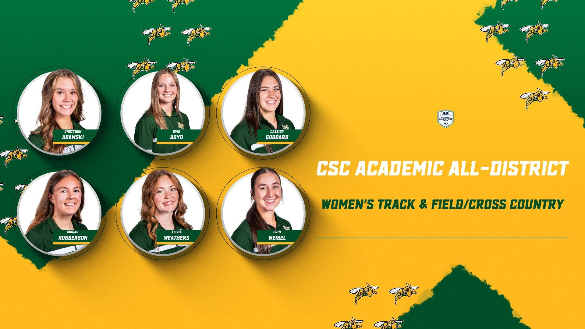 2026 CSC Academic All-Dsitrict Graphic for Men's Track & Field/Cross Country
