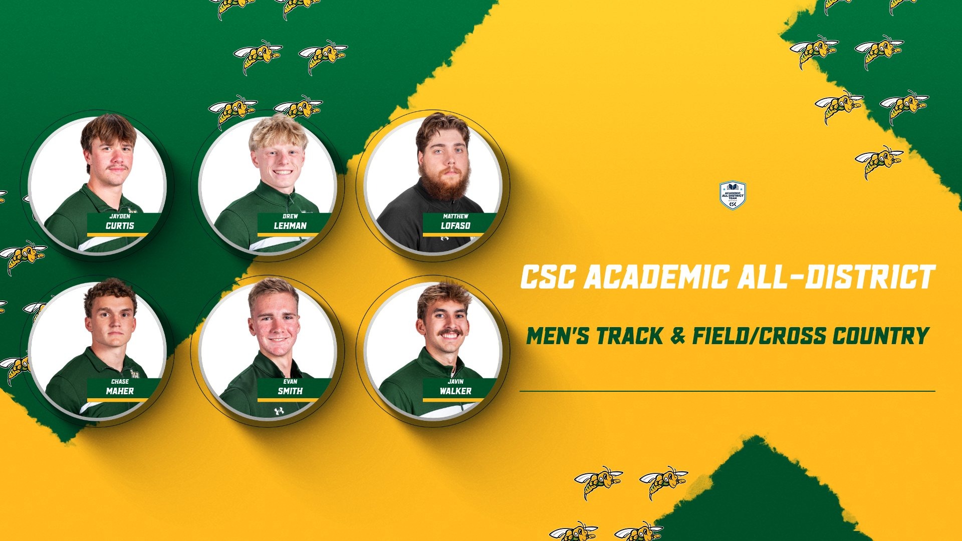 2026 CSC Men's Cross Country & Track & Field Academic All-District Graphic