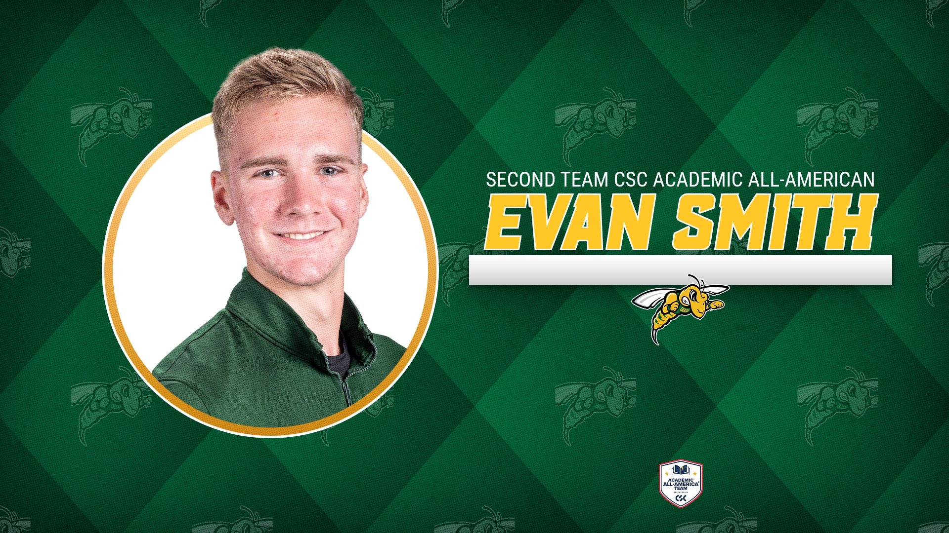 Evan Smith CSC Academic All-American Graphic