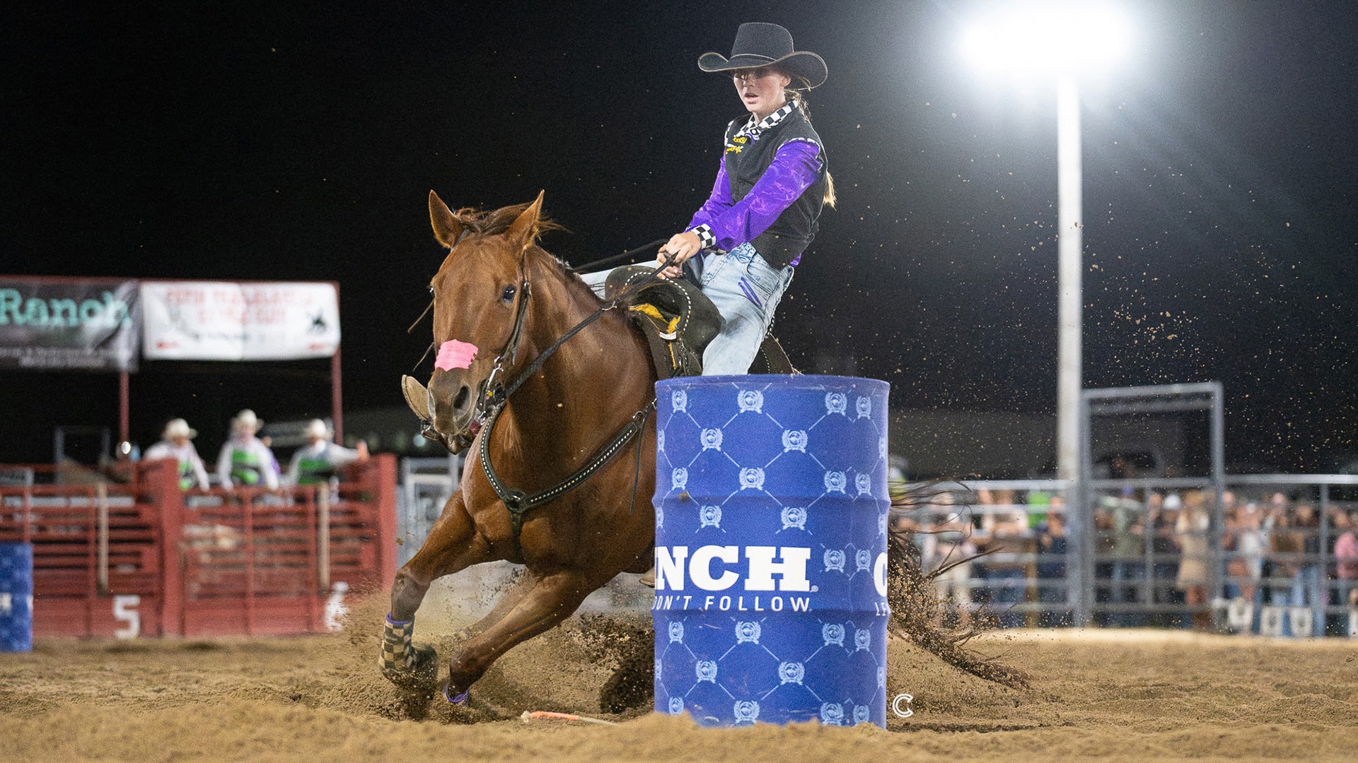 Cienna McGuckin in Barrel Racing at the 2026 Falcon Frontier Days Rodeo