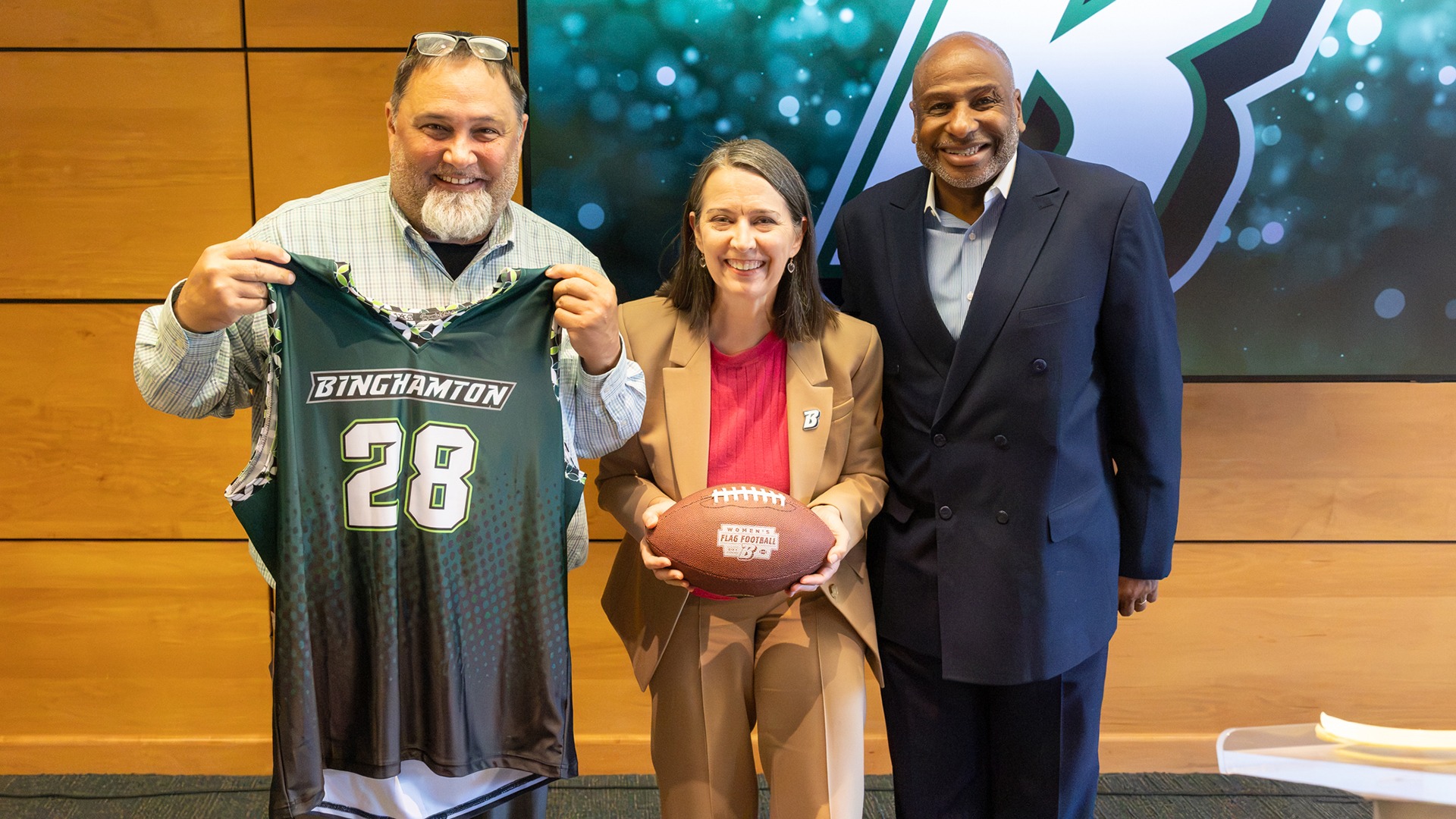 flag football presser group photo