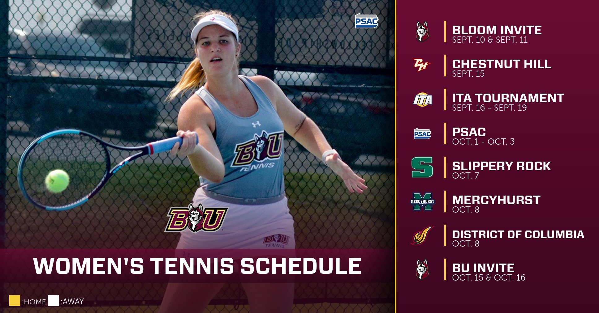 Women's Tennis To Host 8 Home Events This Fall Bloomsburg Athletics