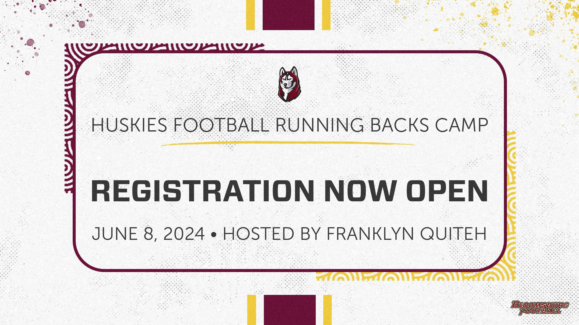 Reigstration Now Open for Huskies Football Running Backs Camp