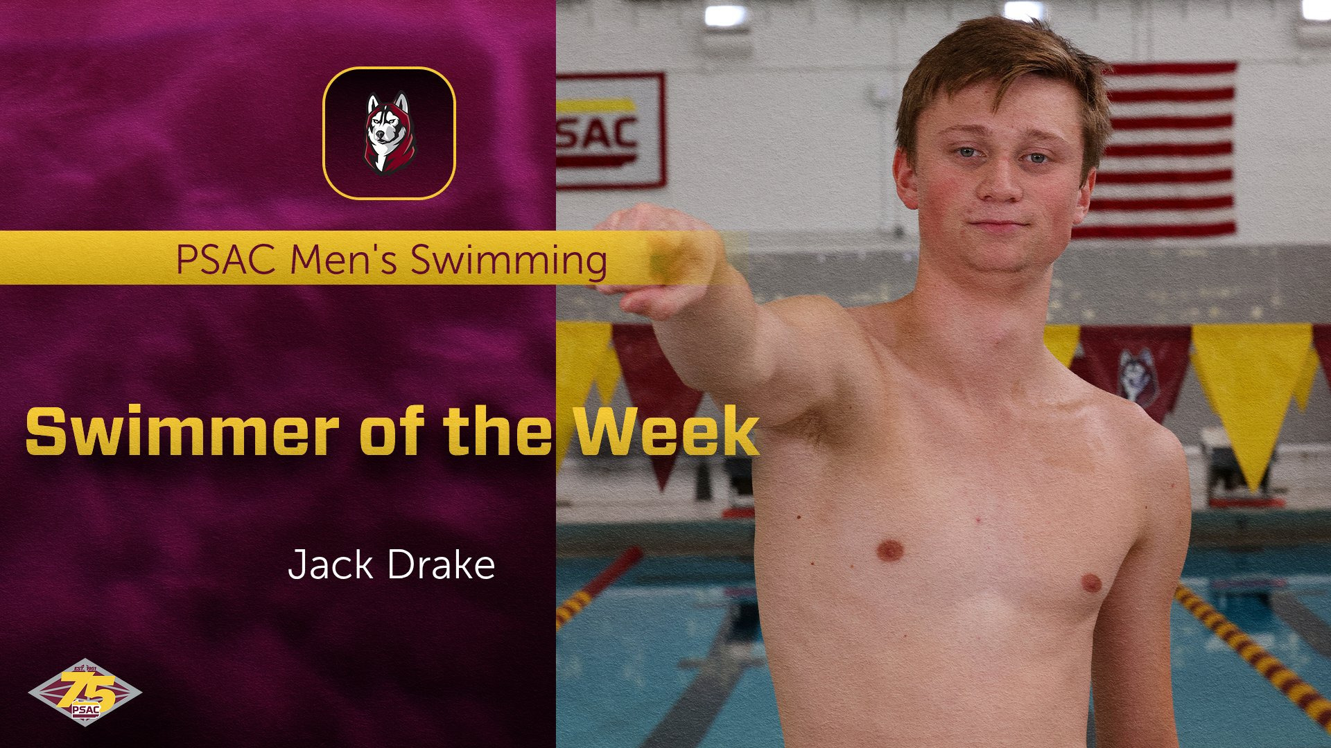 Jack Drake PSAC Swimmer of the Week 10/28/25