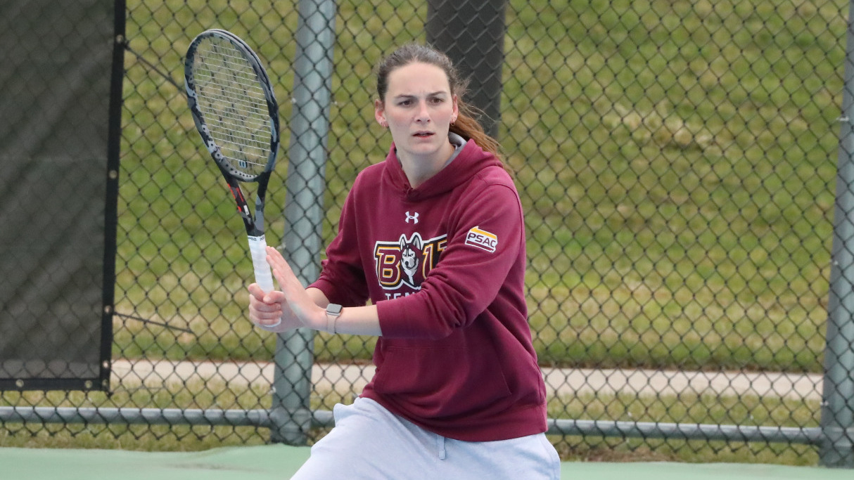 Jen mcDonald waits for a serve