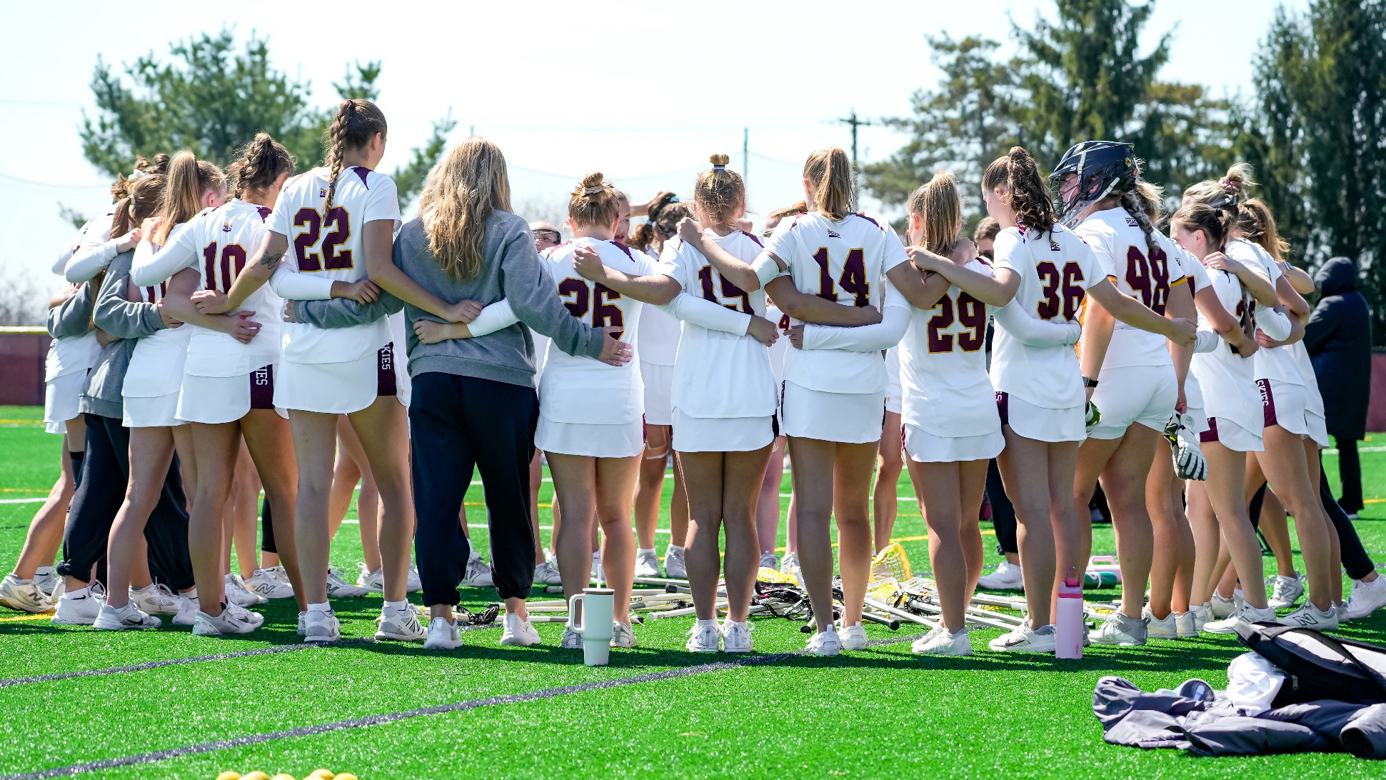 Women's Lacrosse Team Huddle 2026