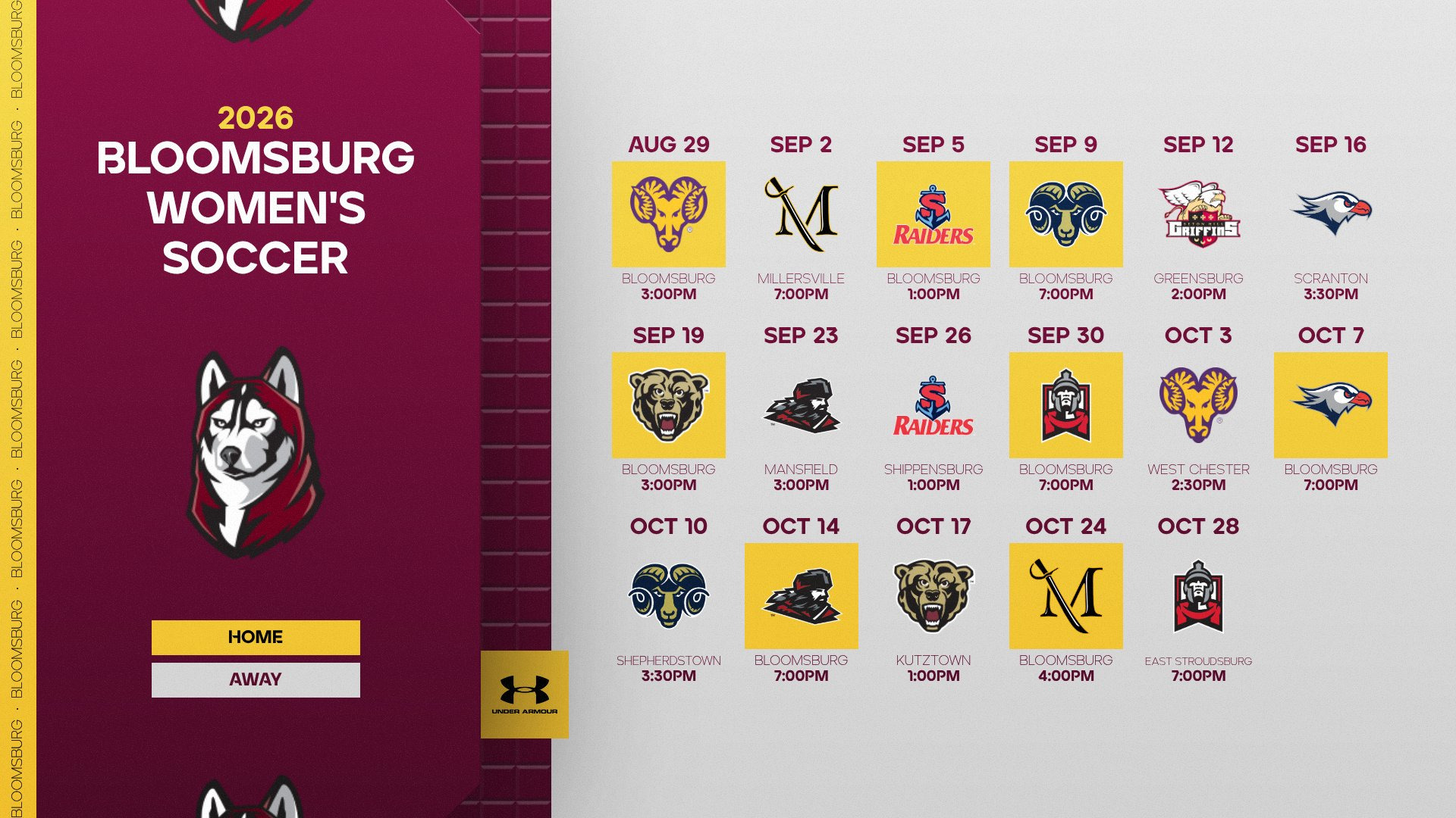 2026 Bloomsburg Women's Soccer Schedule