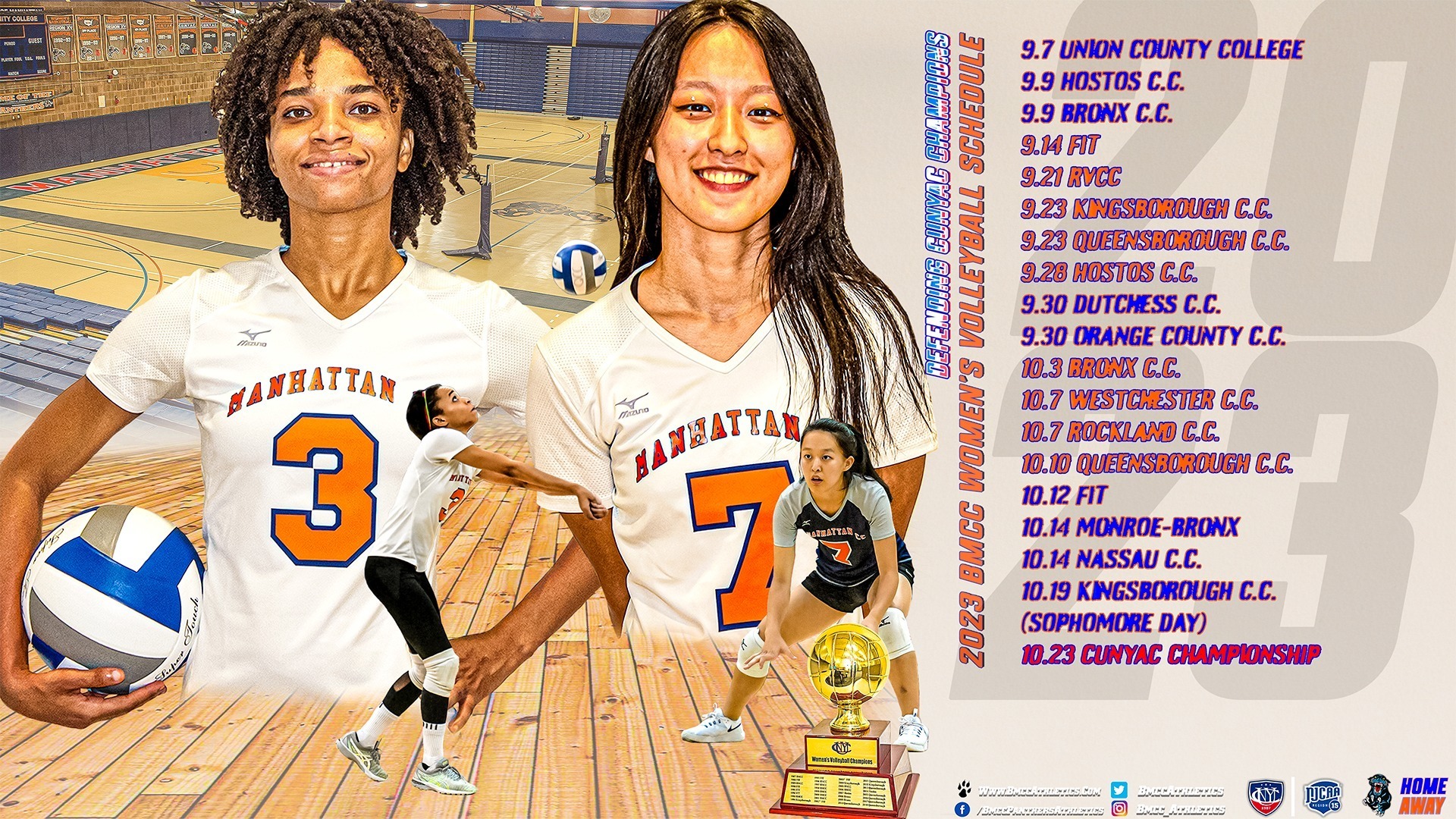 Defending Conference Champion BMCC Women's Volleyball Releases 18Match Schedule Borough of