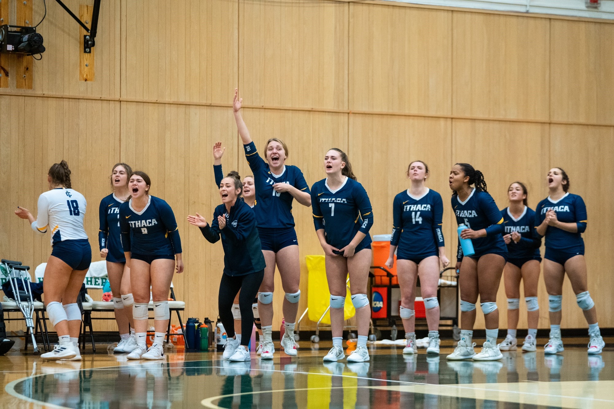 Ithaca Volleyball Grits out a Five Set Win at William Smith Ithaca