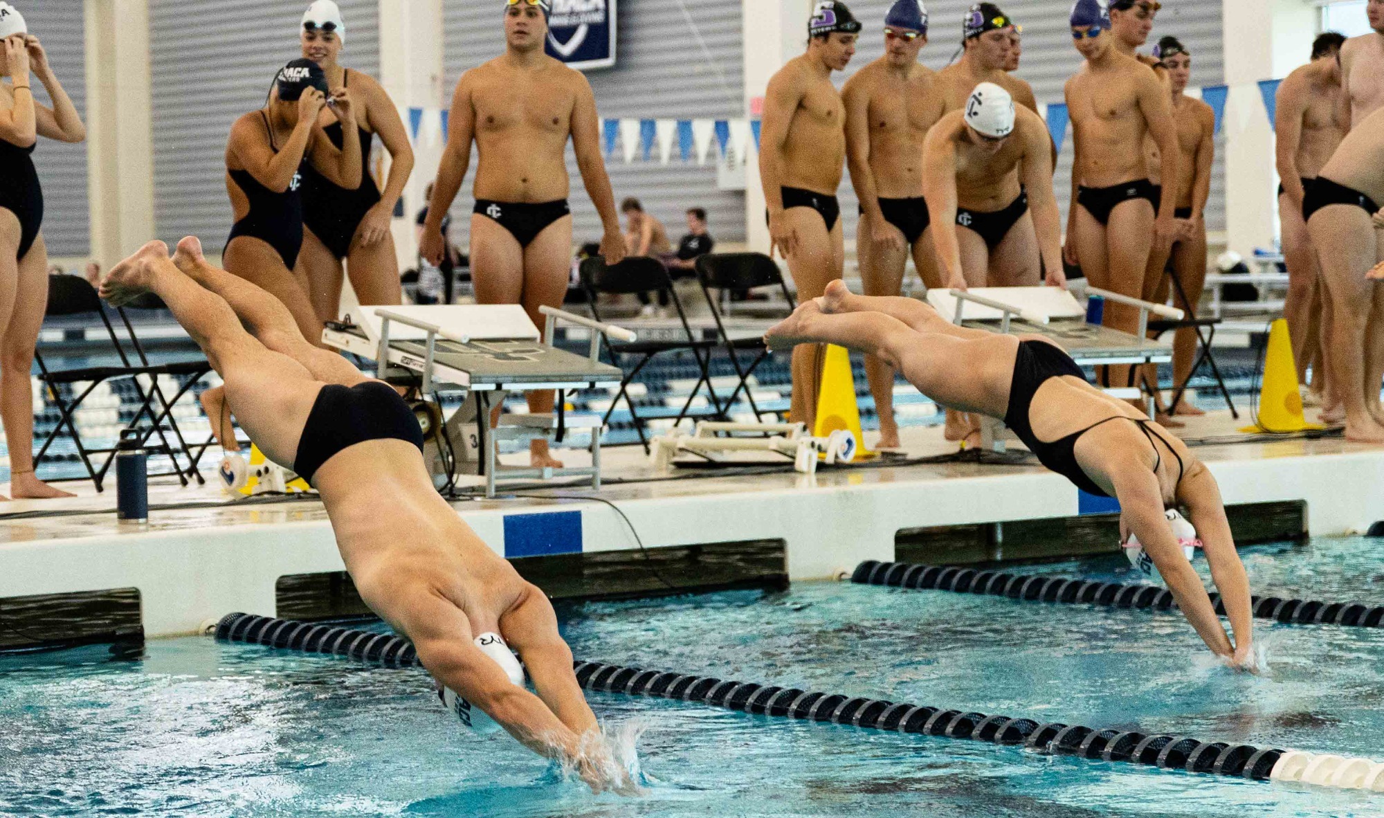Men and Women swimming