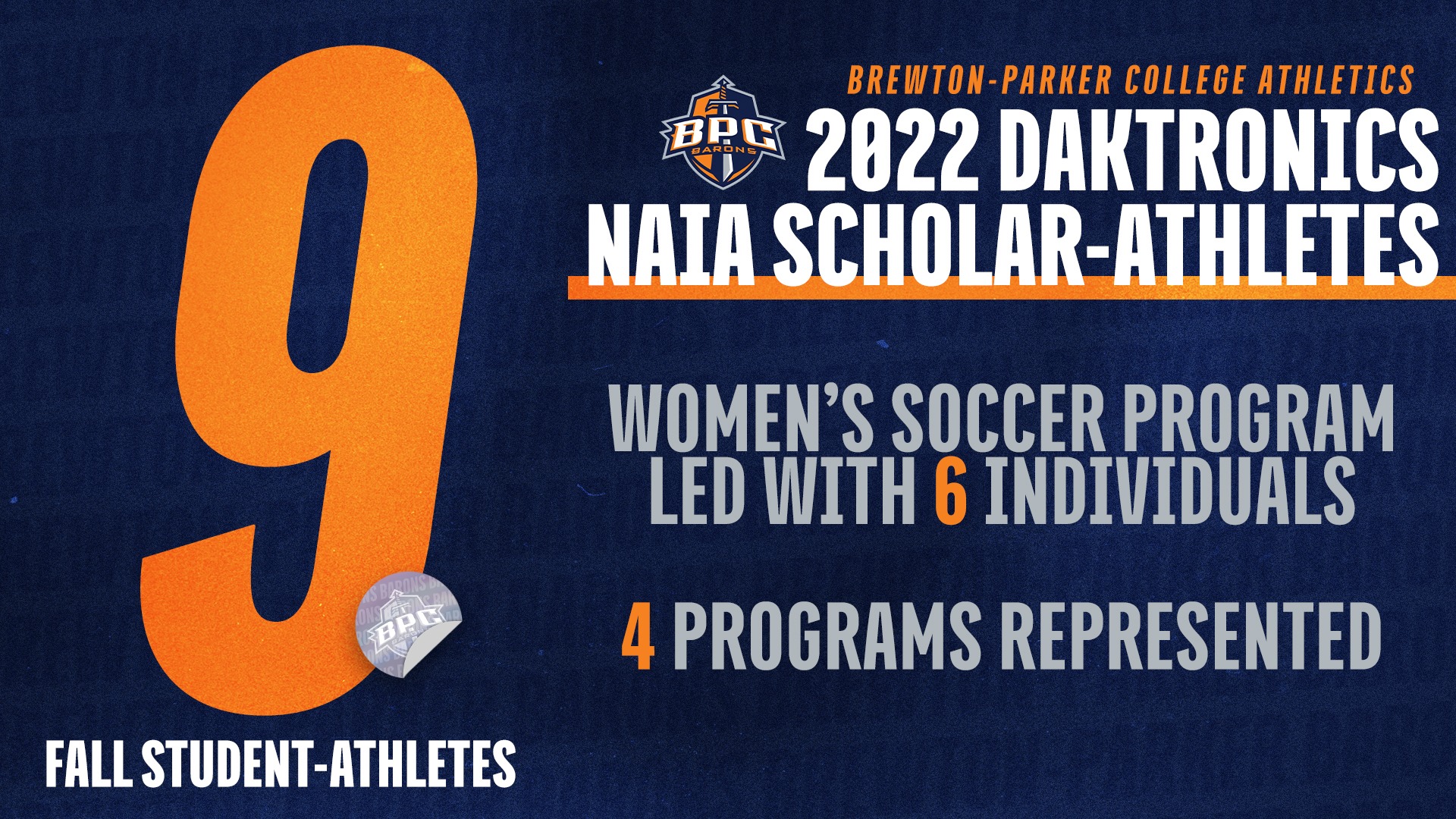 Nine Barons Earn 2022 Daktronics NAIA ScholarAthlete Honors Brewton