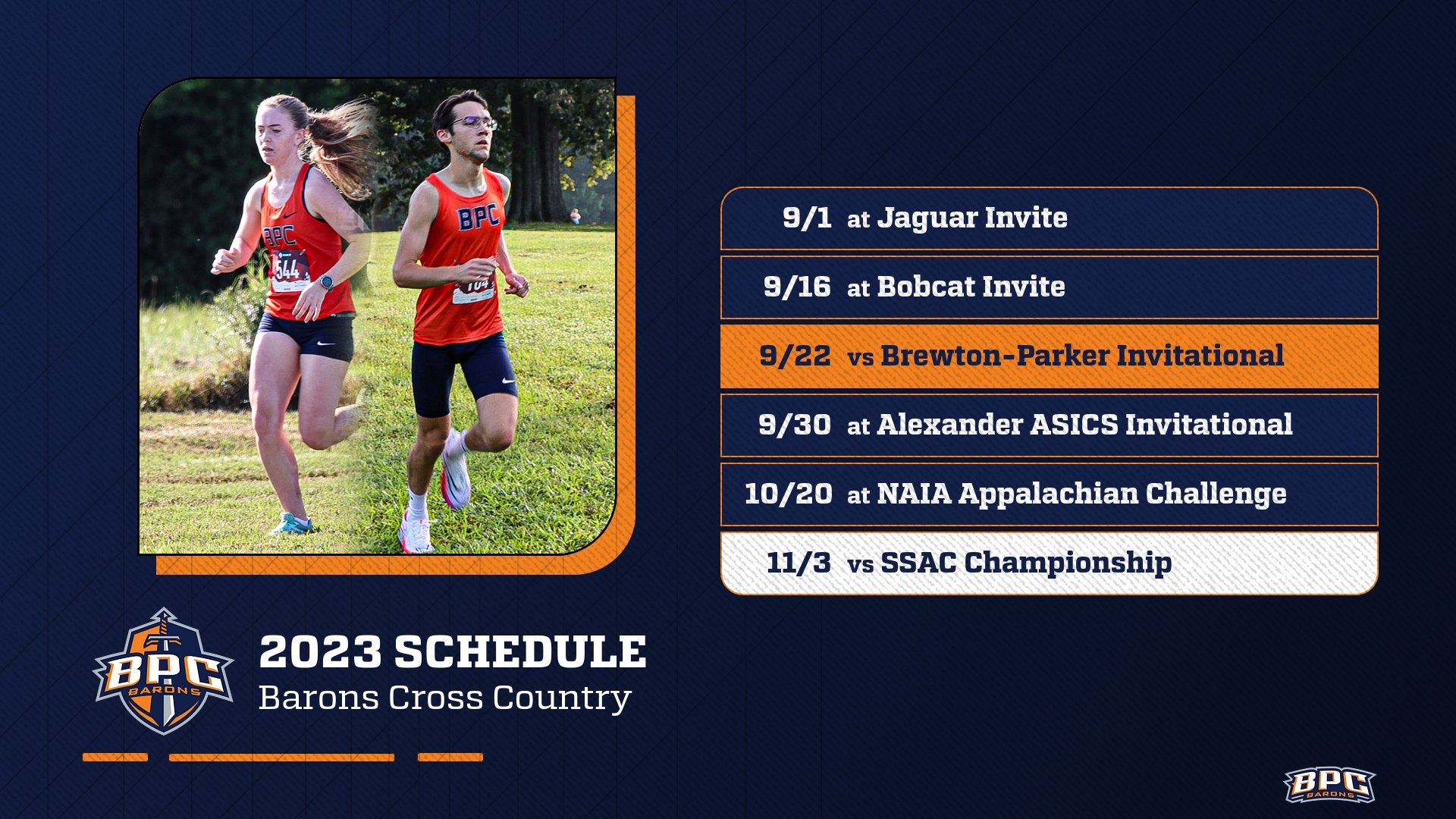 Cross Country Announces 2023 Schedule BrewtonParker College