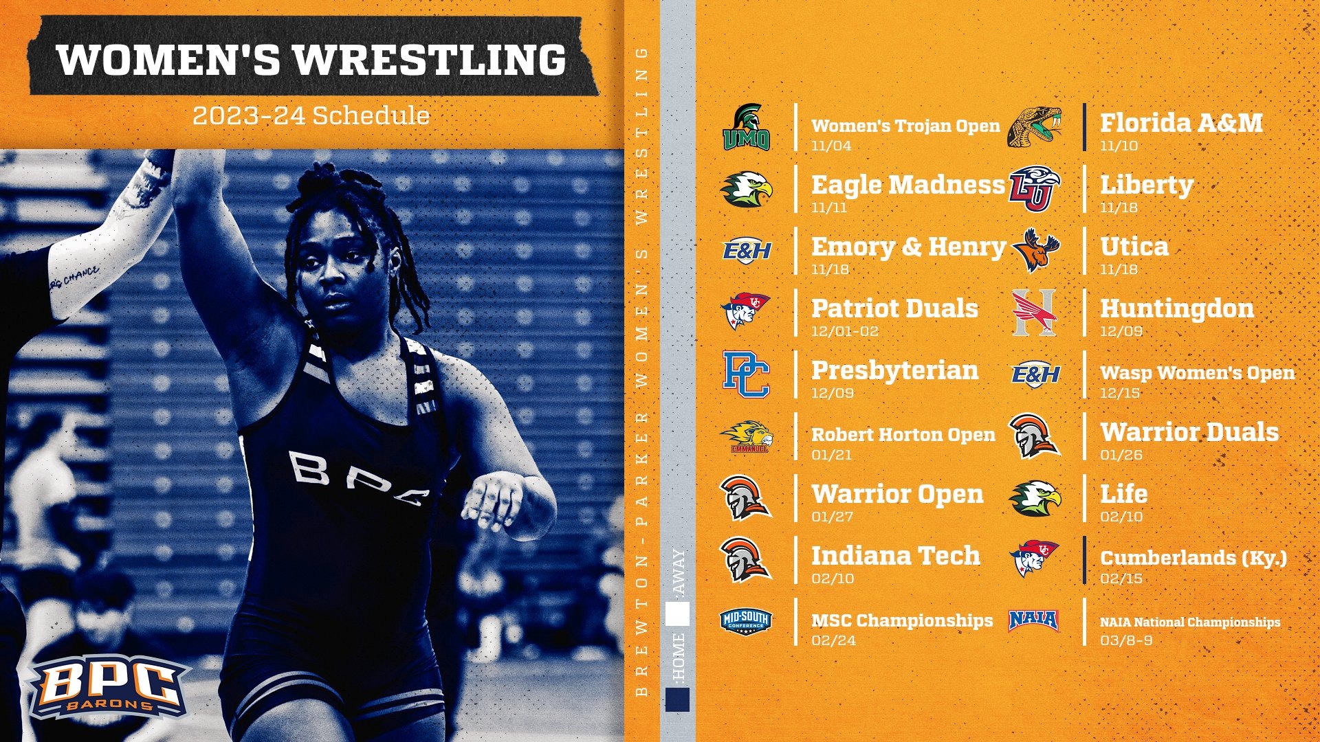 Women’s Wrestling Announces 202324 Schedule BrewtonParker College