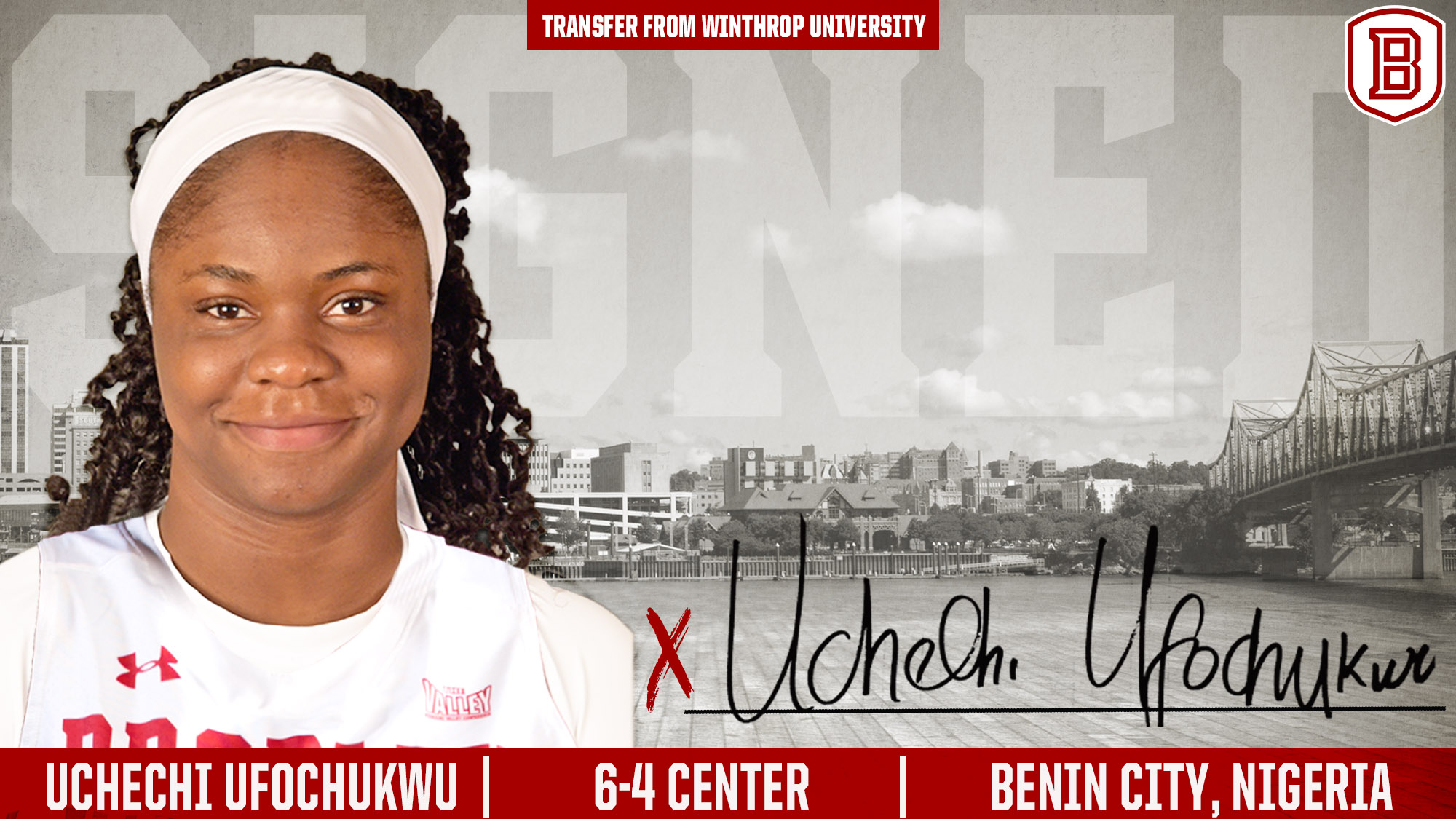 Women’s Basketball Adds Winthrop Transfer Uchechi Ufochukwu Bradley University Athletics