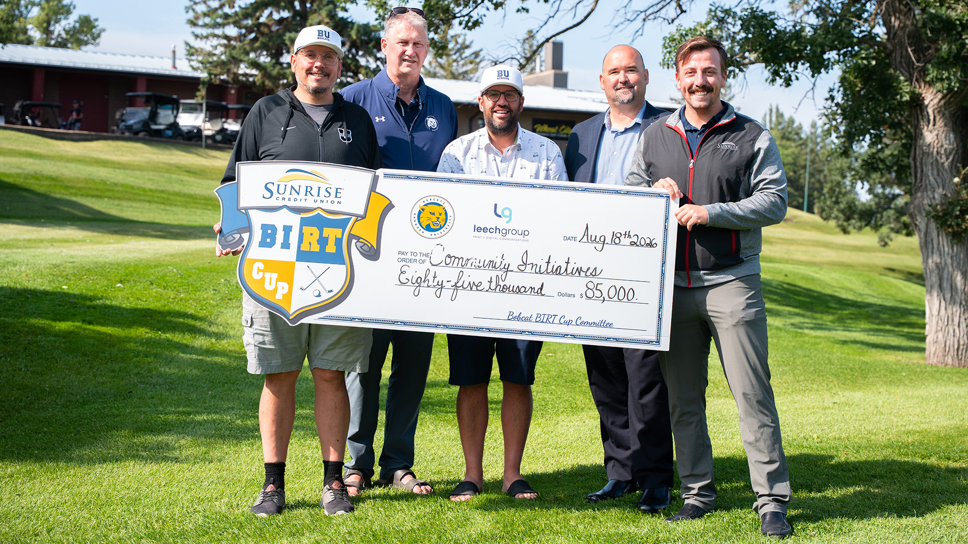 Sunrise Credit Union Bobcat BIRT Cup cheque presentation 