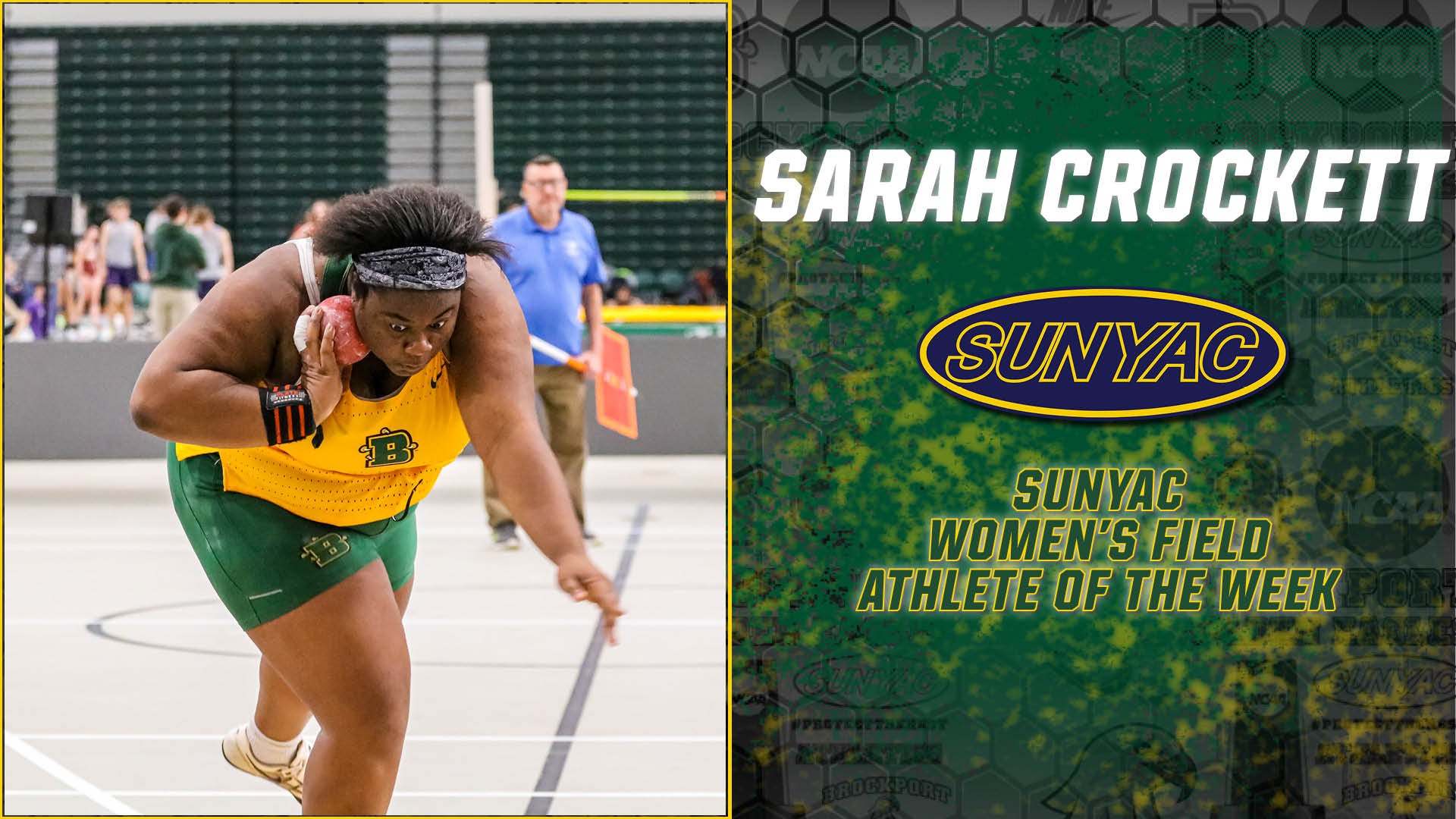 Crockett Earns SUNYAC Field Athlete of the Week for 3rd Time This