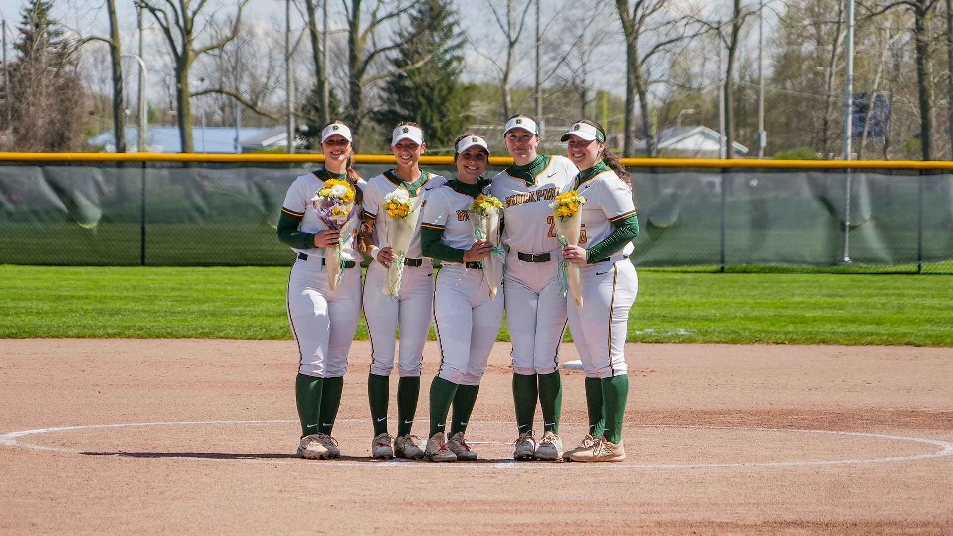 Softball Senior Day - Erin Dougherty, Caitlyn Dailey, Julia Hill, Aurora Sabins, Aubrey Ennis
