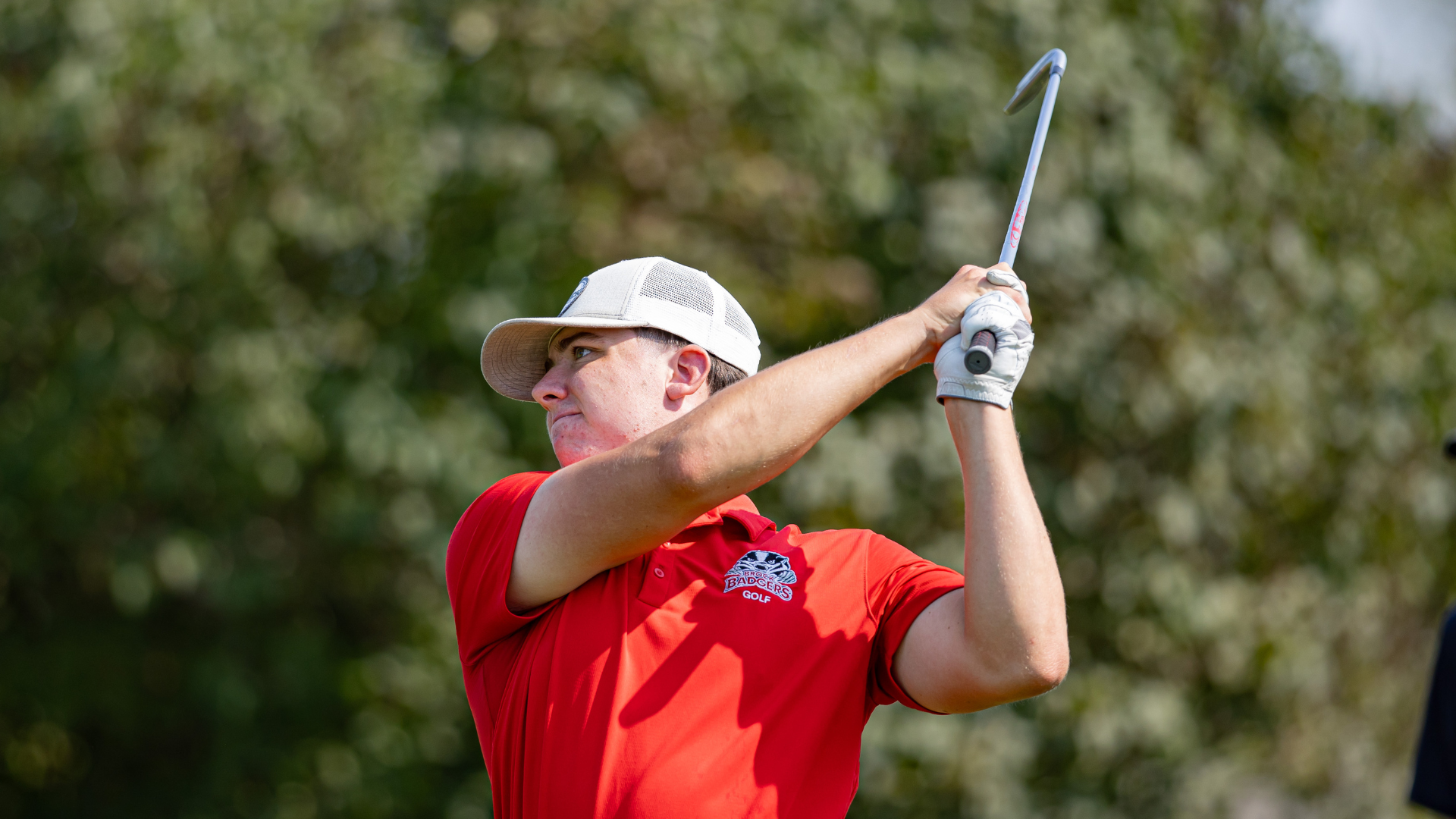 Liam McKeiver swinging a golf club