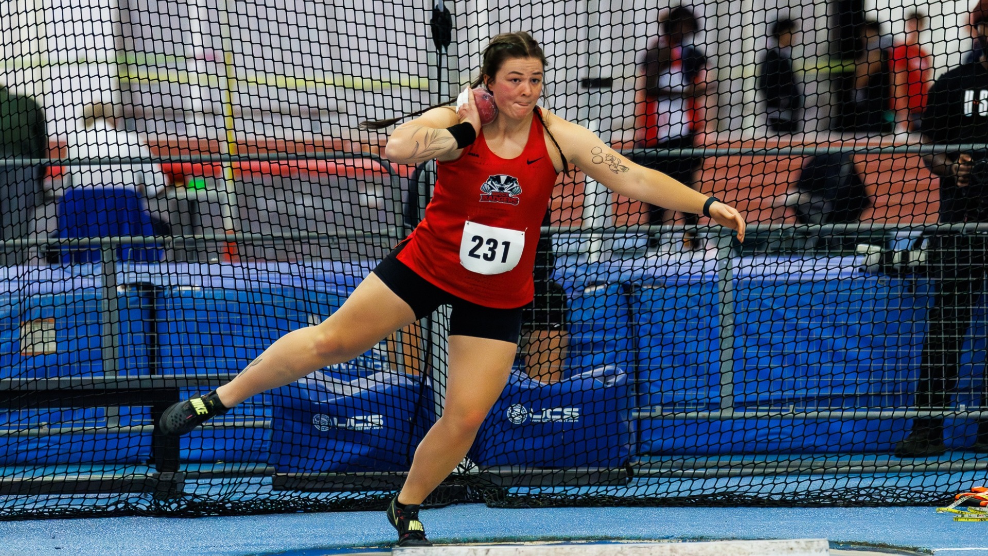 Megan Jaques about to throw