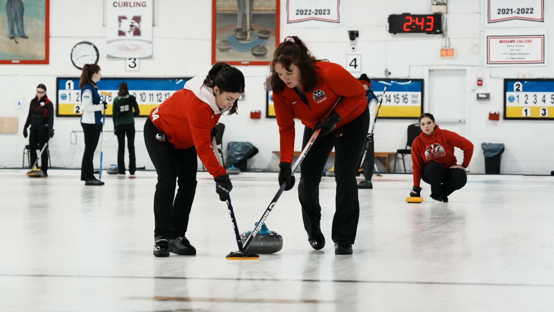 Brock women's curling team in action