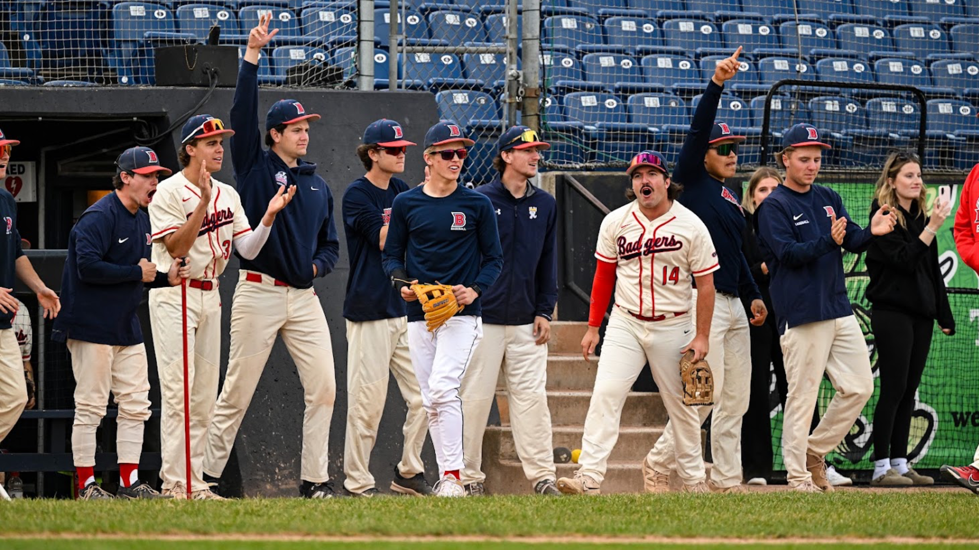 The Brock baseball bench celebrates a momentus occasion