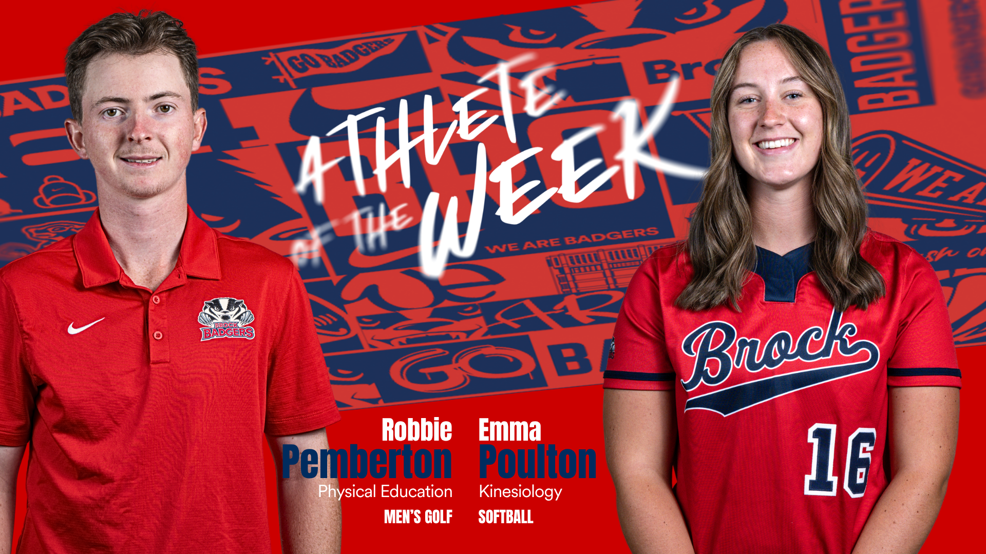 Brock Badgers Athletes of the Week for the period ending Sunday, Oct. 18