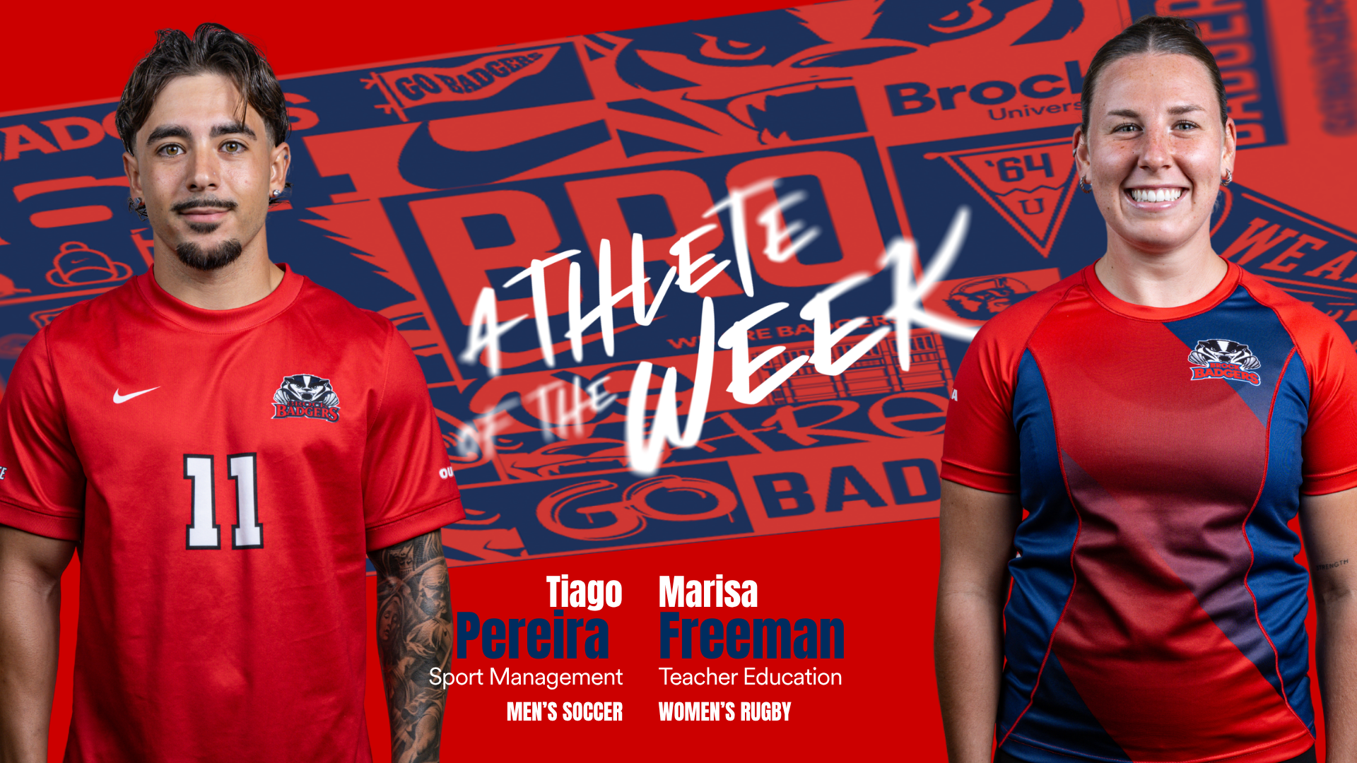 Pereira, Freeman named Brock University Athletes of the Week