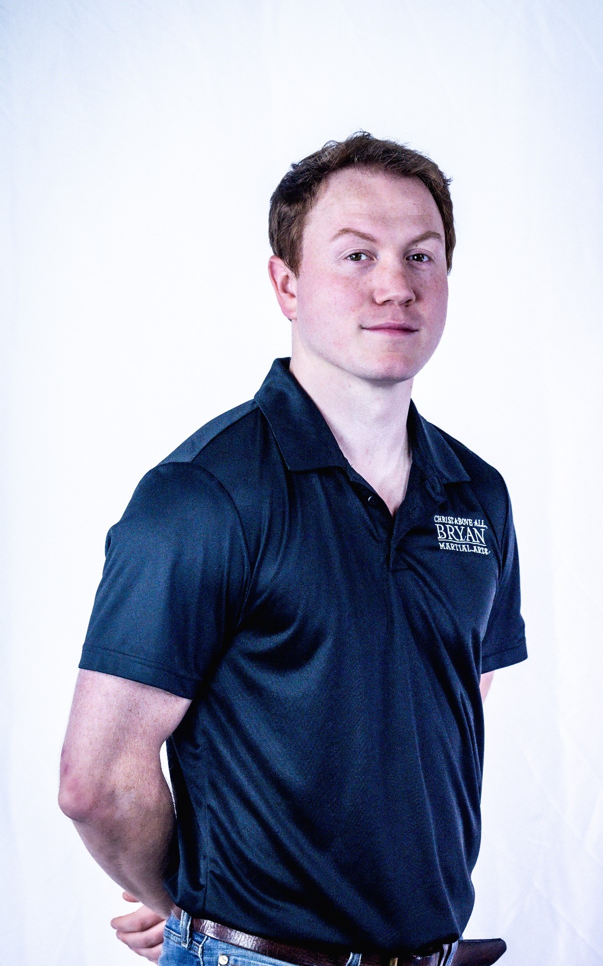 A man in a polo shirt.