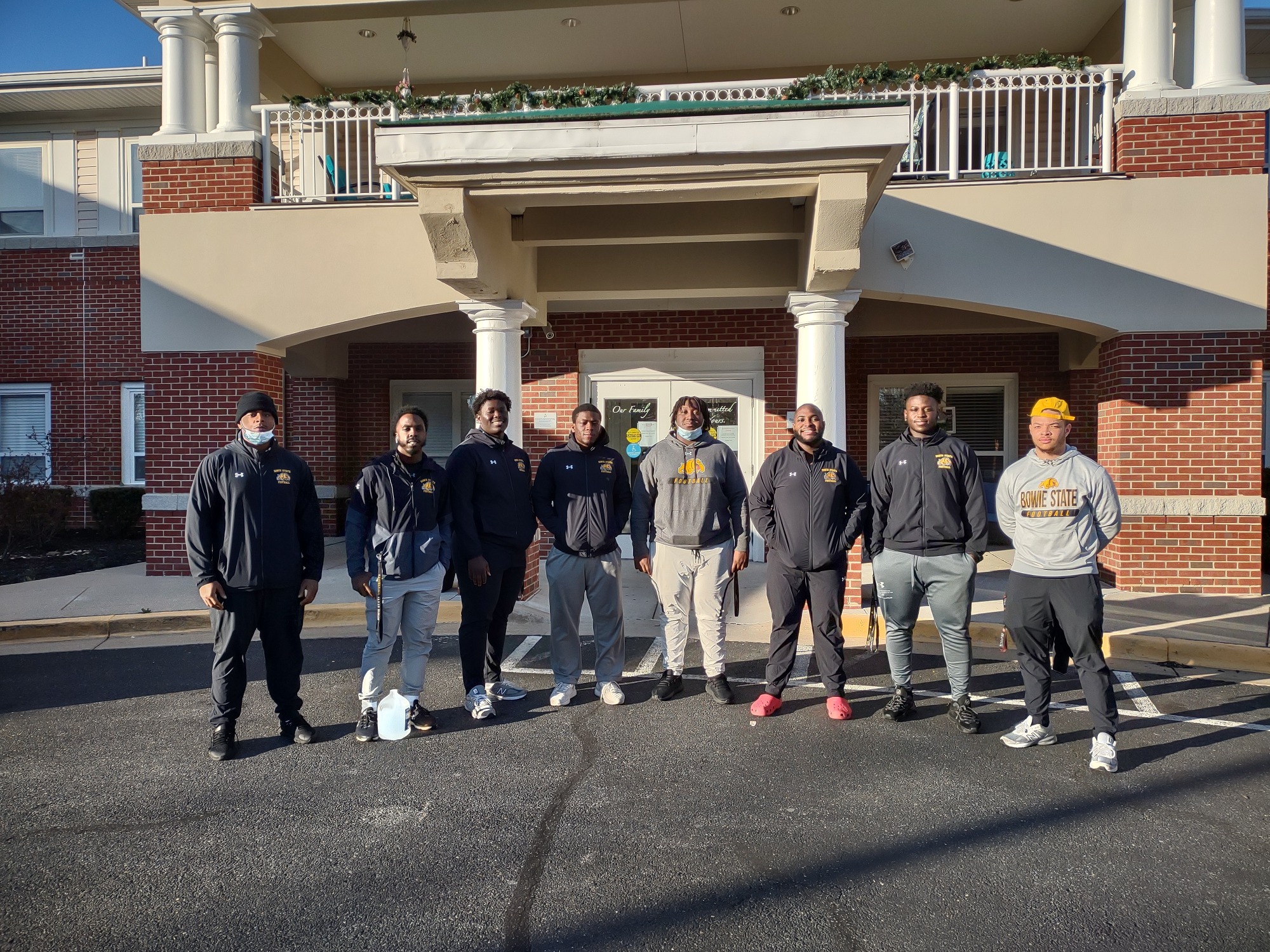 Bowie State Football Pays it Forward with Visit to Brookdale Woodward