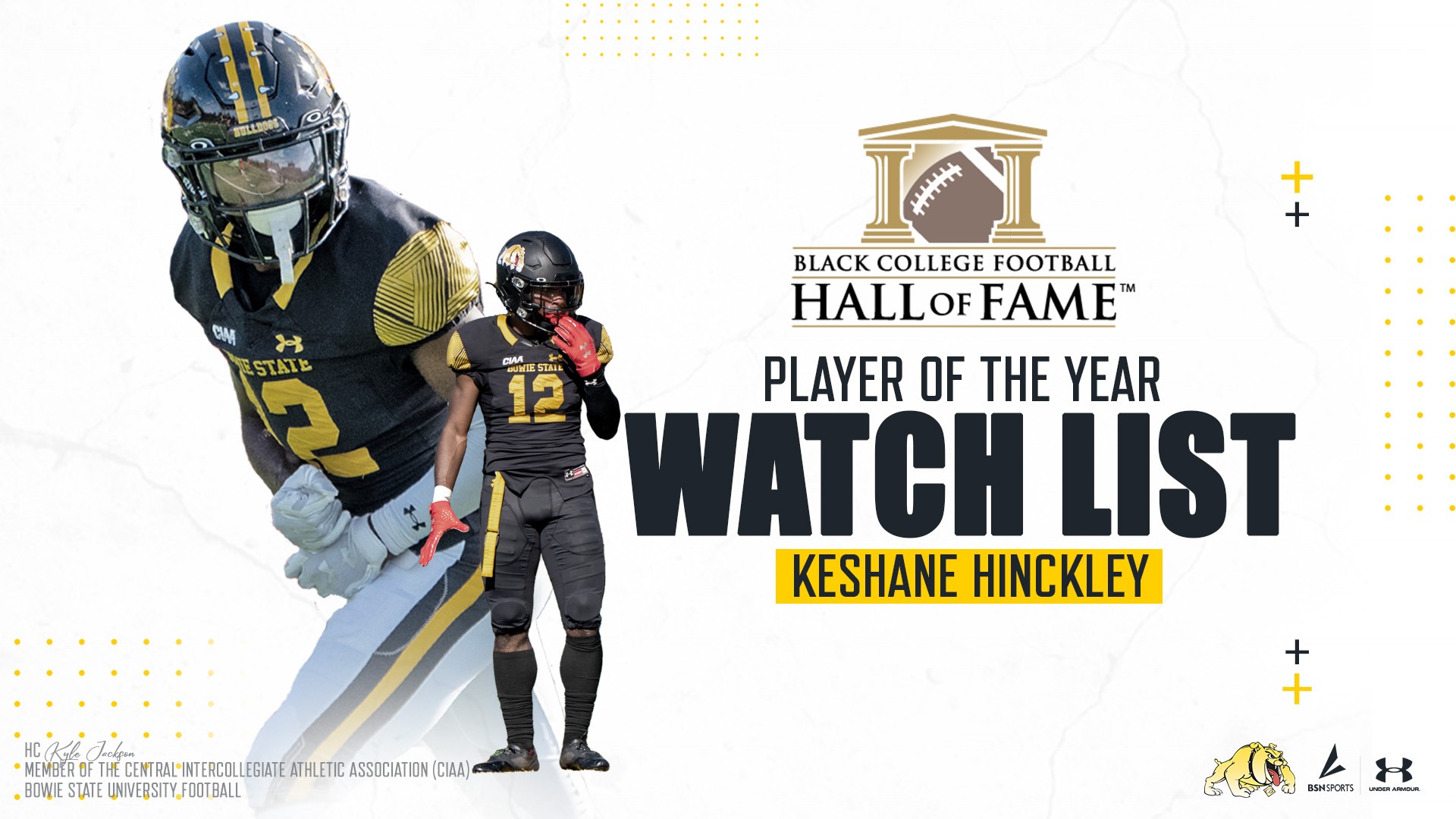 Hinckley Named to the Black College Football Player of the Year