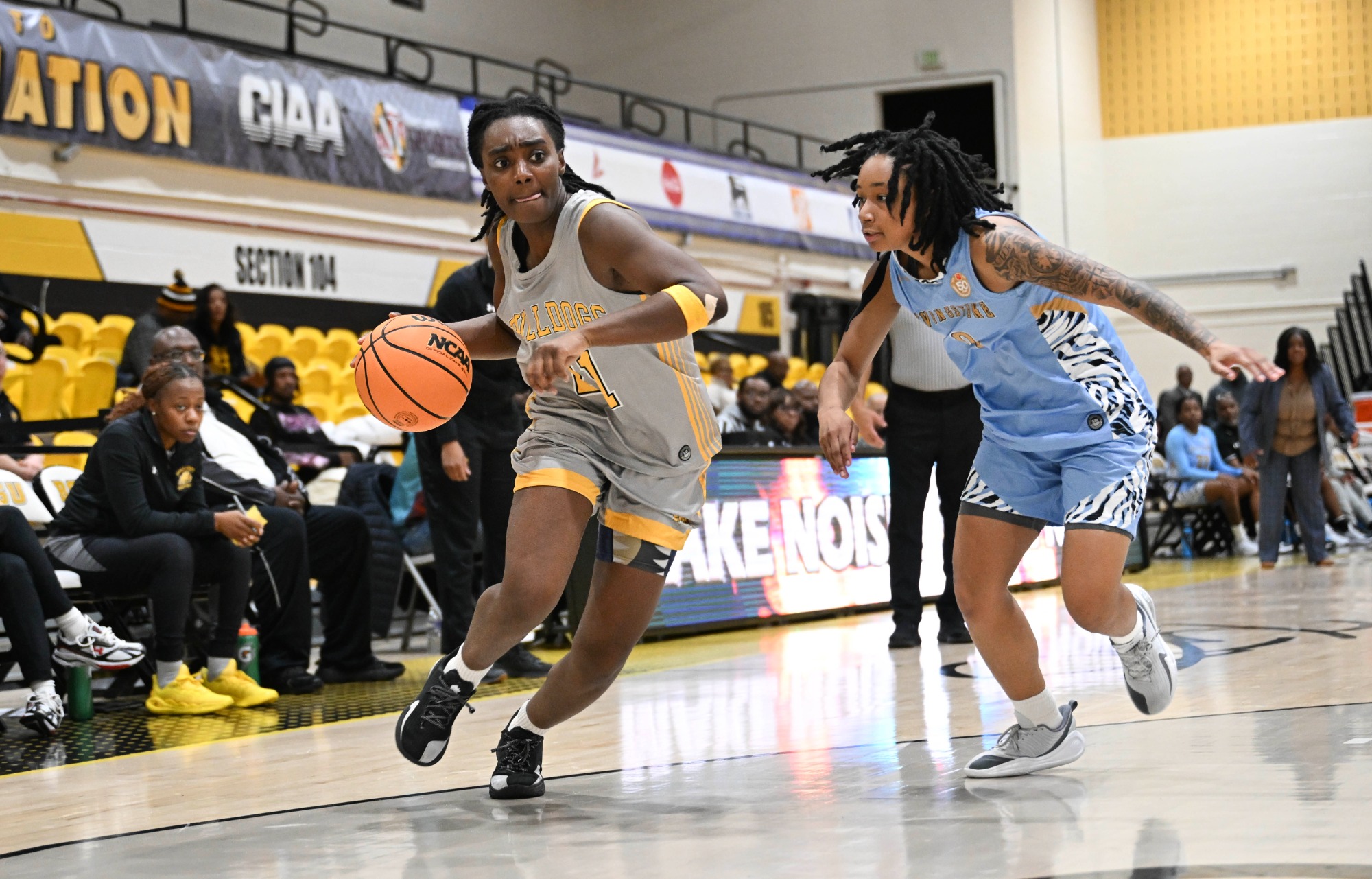 Bowie State Women's Basketball team take on Livingstone Blue Bears at Bowie State University in Bowie, MD on Dec. 15, 2025.  (Photo by Joe Lawson)