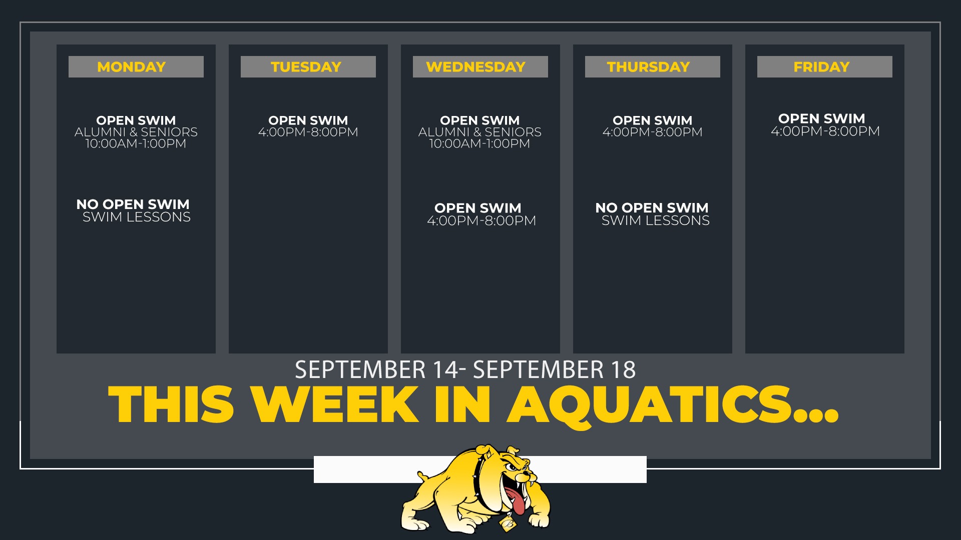 Aquatics Sep 14-18