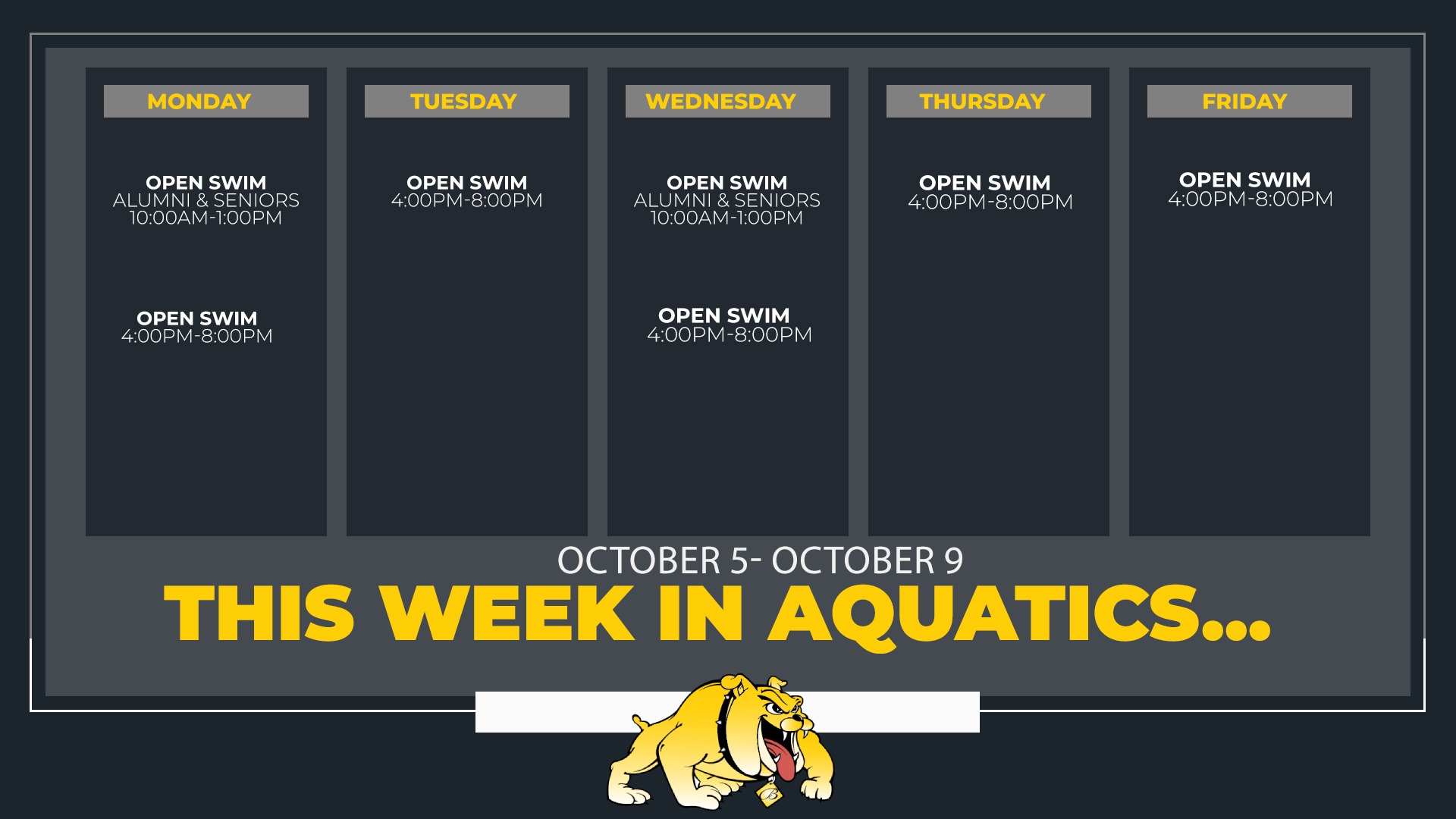 Aquatics Oct 5-9