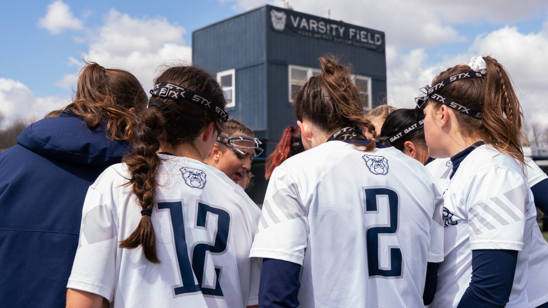 Butler W Lacrosse Team Huddle vs Marquette 