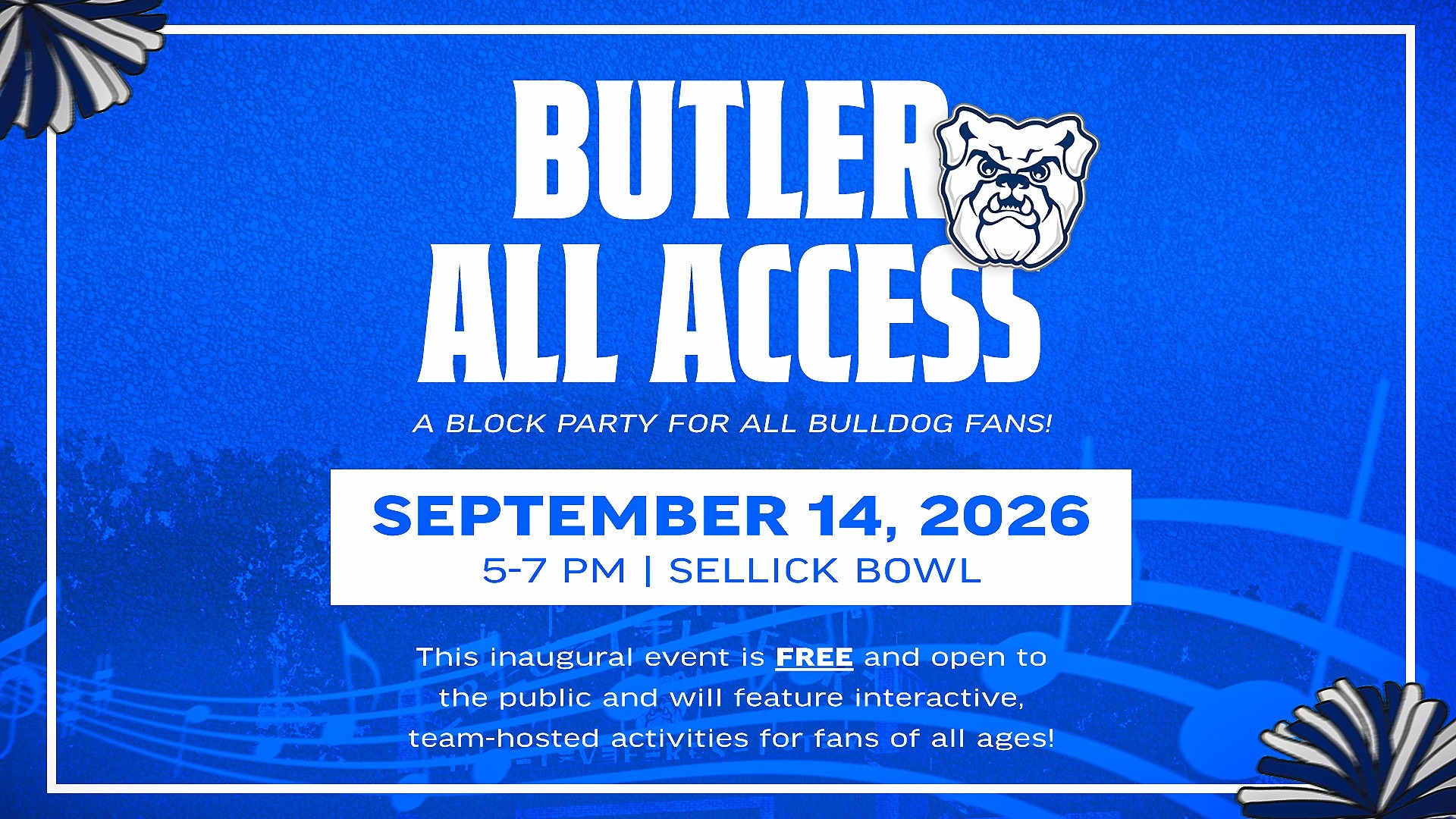 2026 Butler All Access at Sellick Bowl - Event Graphic 16x9