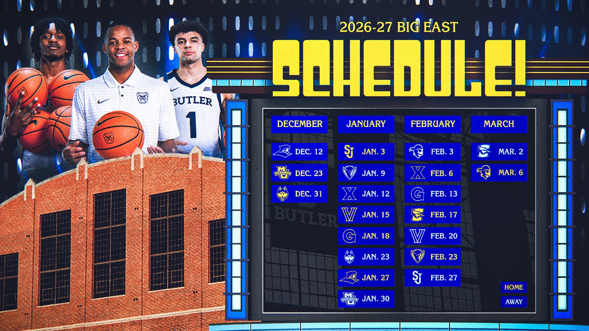 2026-27 MBB BIG EAST Schedule Graphic 16x9 - Game Show Feel