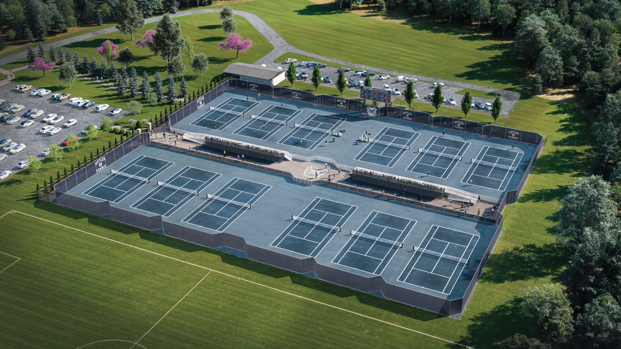 Butler Outdoor Tennis Project - Aerial Rendering
