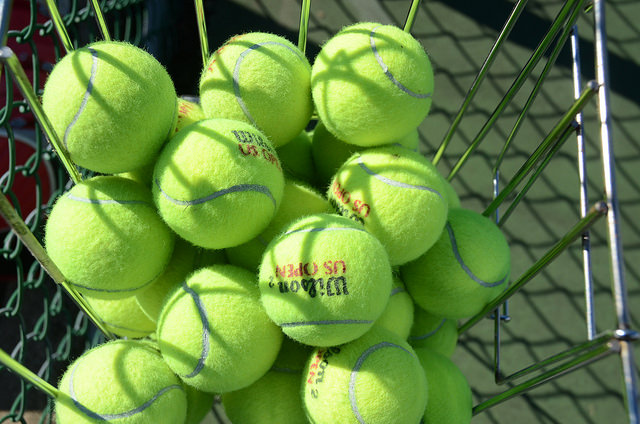 Tennis balls stock
