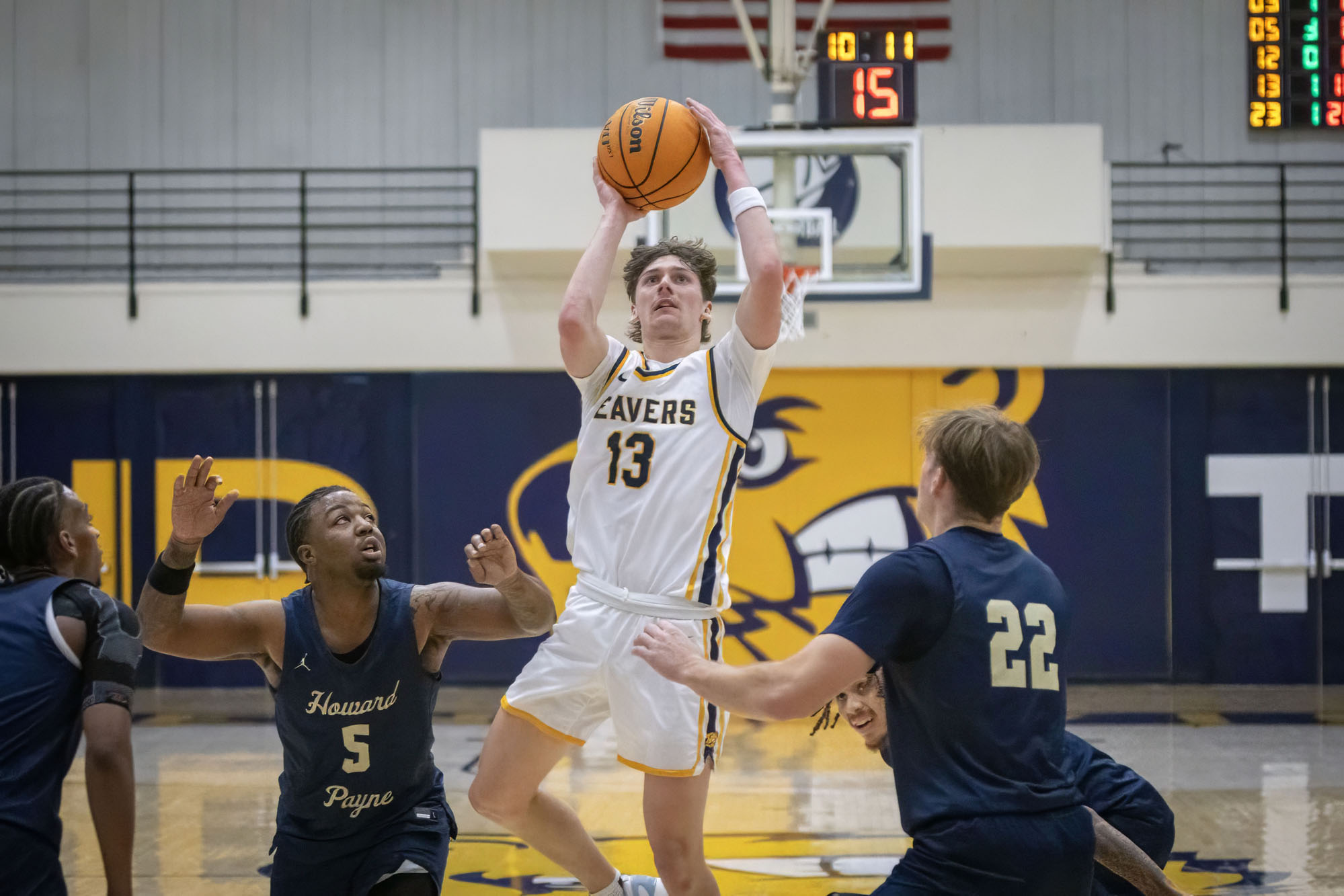 Carter Sievers, BVU men's basketball vs. Howard Payne