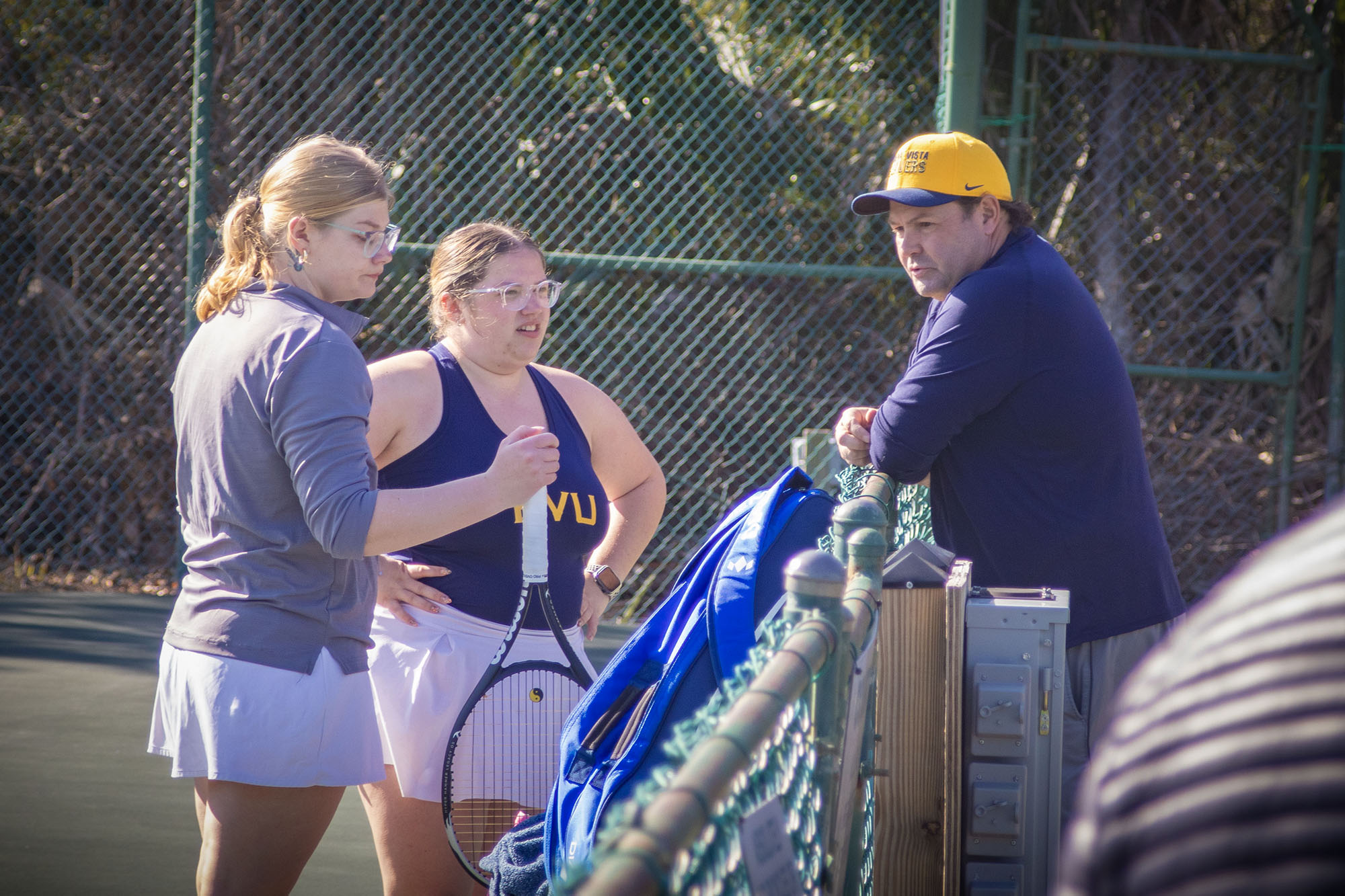Taylor Fritz, Abby King, and Dan Taylor; BVU women's tennis at Hilton Head, S.C.