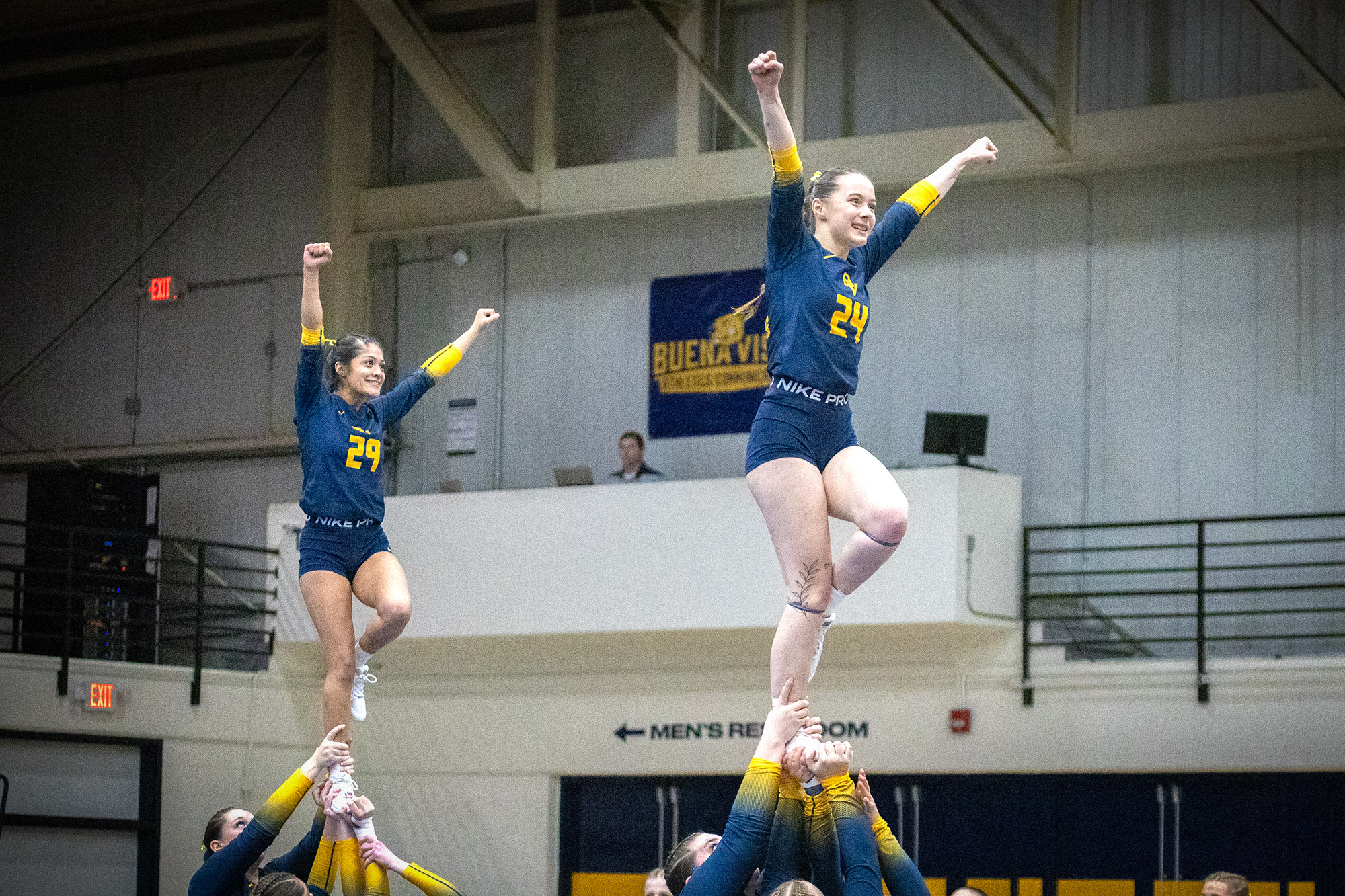 Dayana Bueso and Cassidy Weide, BVU STUNT vs. Central Methodist