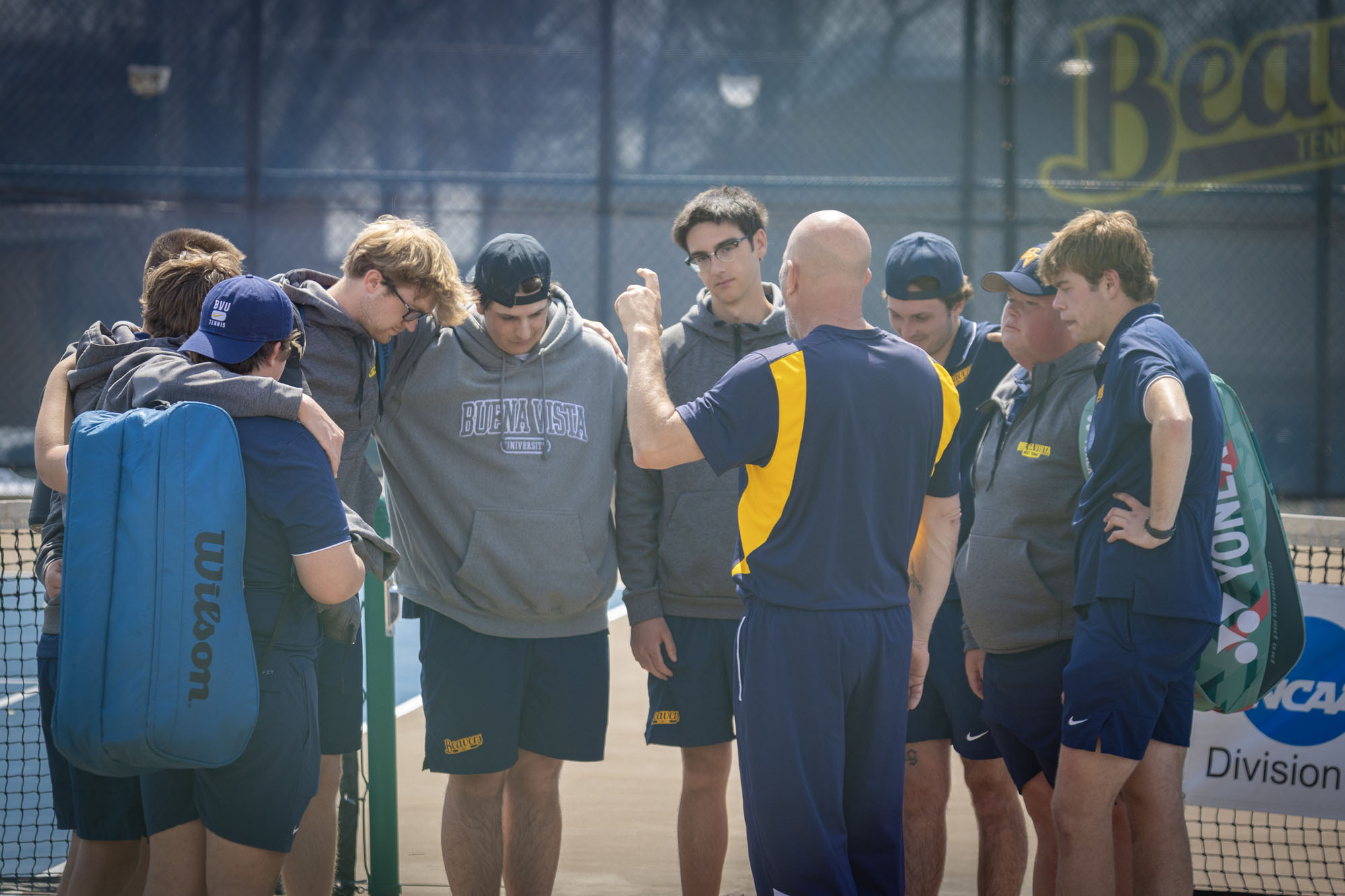 Post-match, BVU men's tennis vs. Loras College