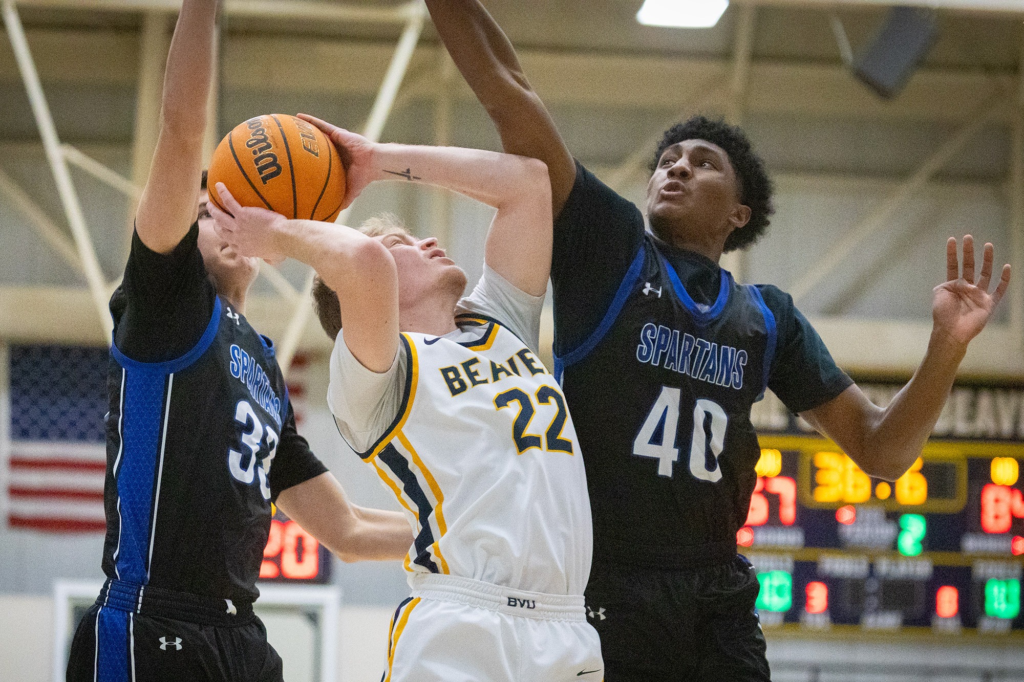 Jayden Brink, BVU men's basketball vs. Dubuque