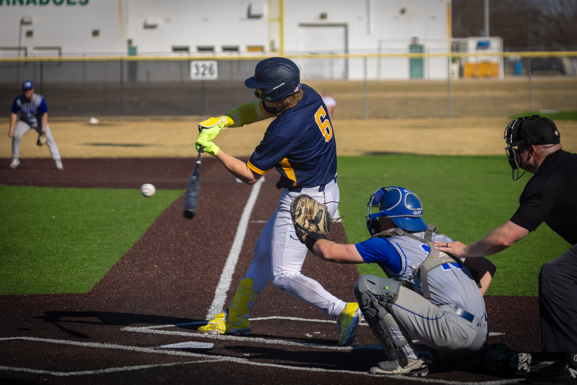 Dylan Johnson at bat, BVU baseball vs. Dubuque