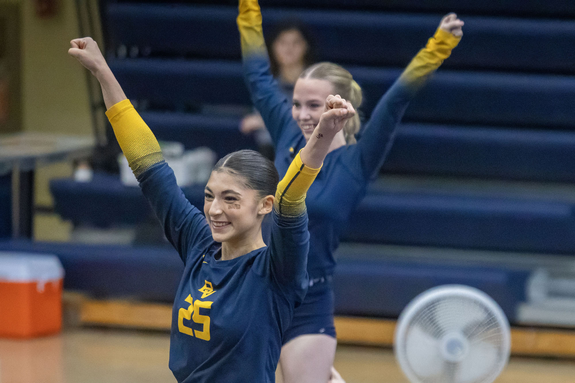 Keesha Lindemann and Keyanna Rote, BVU STUNT vs. St. Norbert