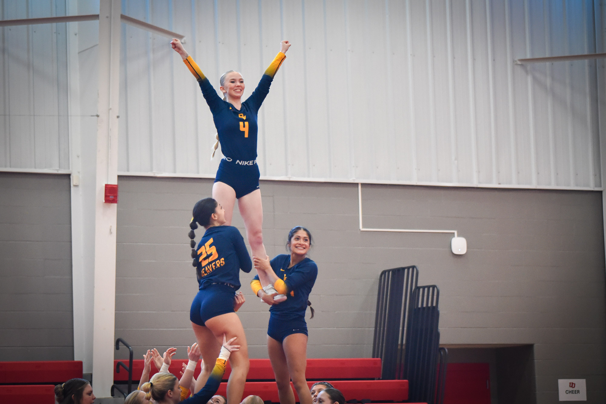 Keyanna Rote, BVU STUNT at Mid America Central Conference Tournament